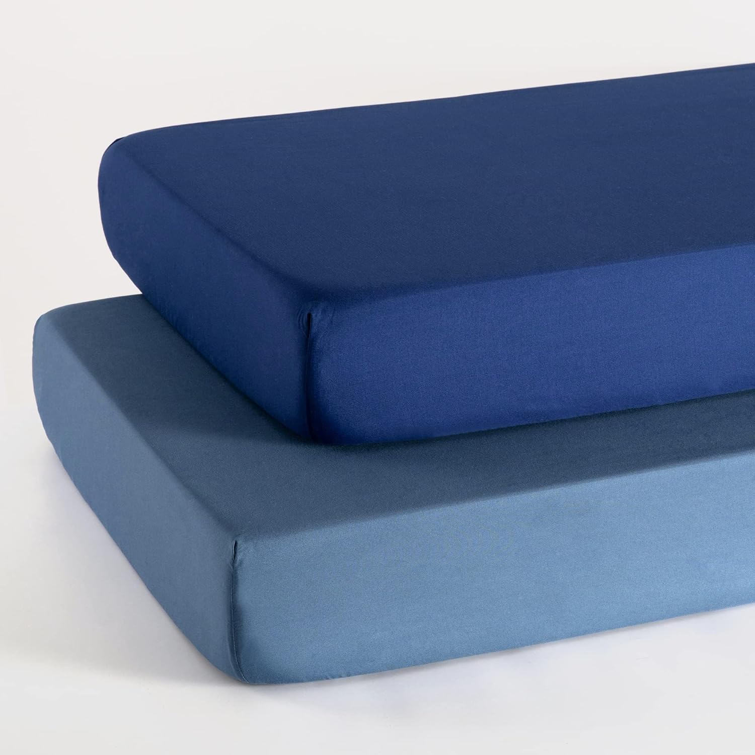 TILLYOU Crib Sheets 2 Pack Navy Stone Blue