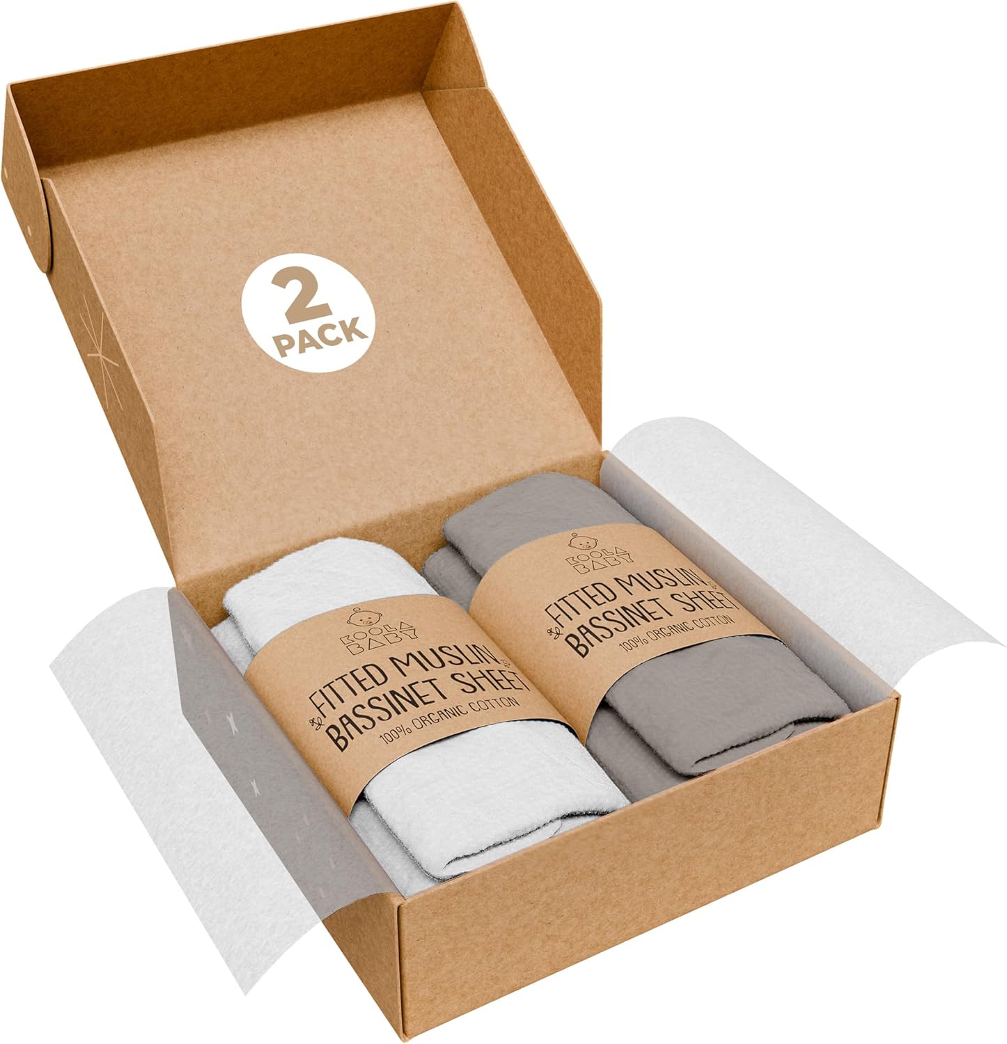 Bassinet Sheet Set - 2 Pack Organic Muslin Cotton