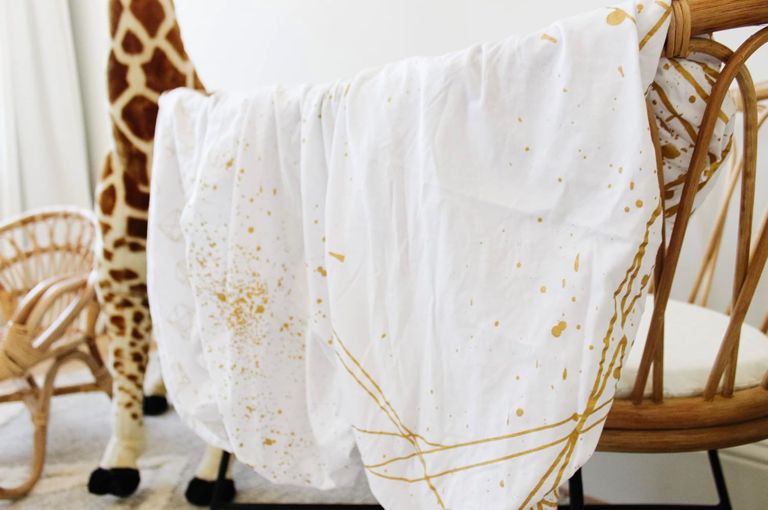 3 Fitted Gold Bassinet Sheets Set for Baby Girl