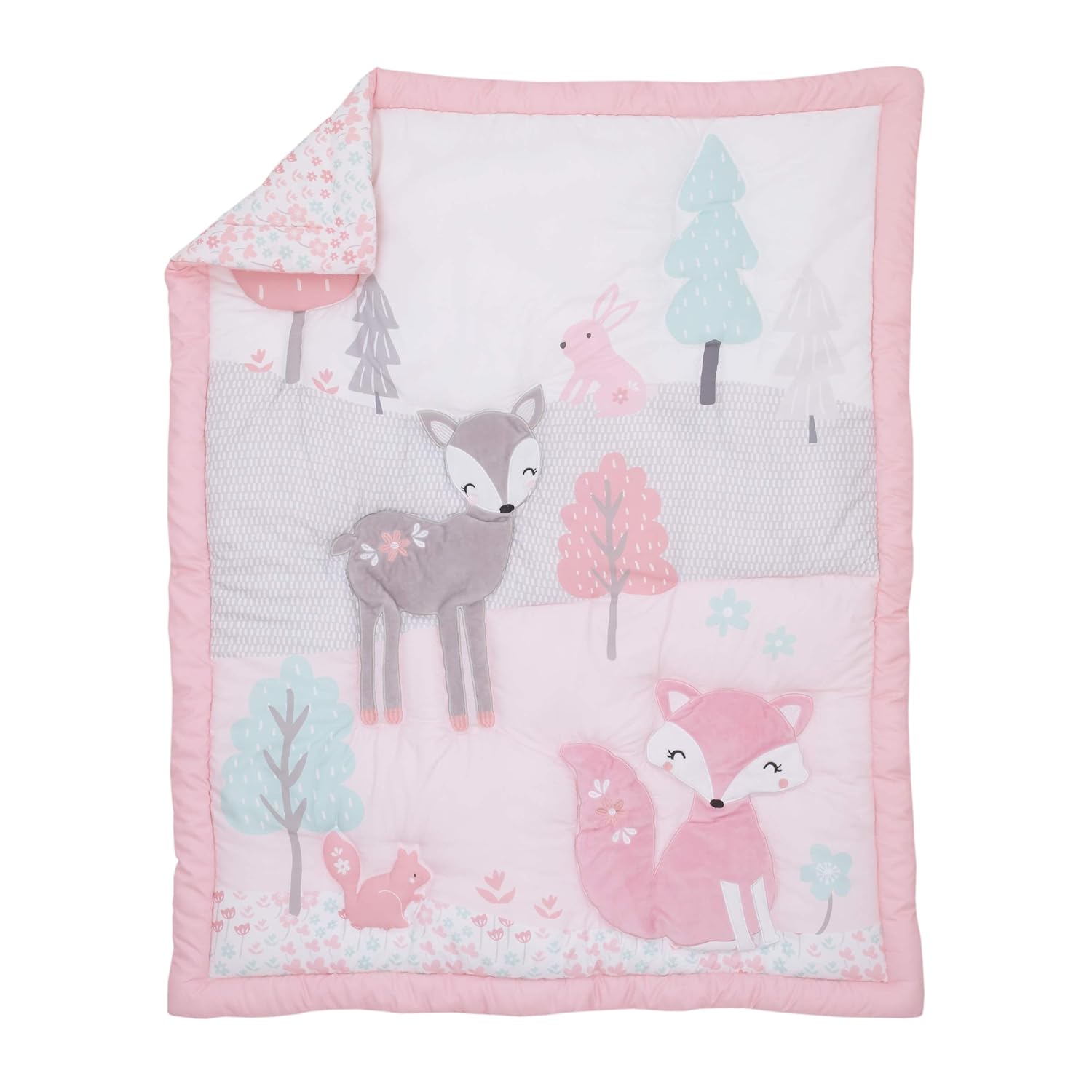 NoJo Sweet Forest Friends 4-Piece Crib Bedding Set