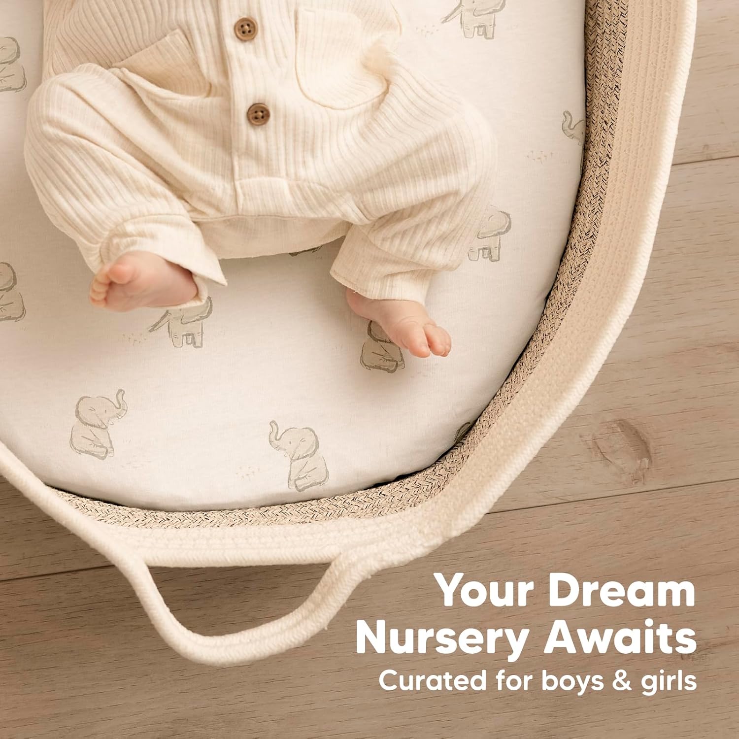 KeaBabies 2-Pack Organic Bassinet Sheets for Girls Boys