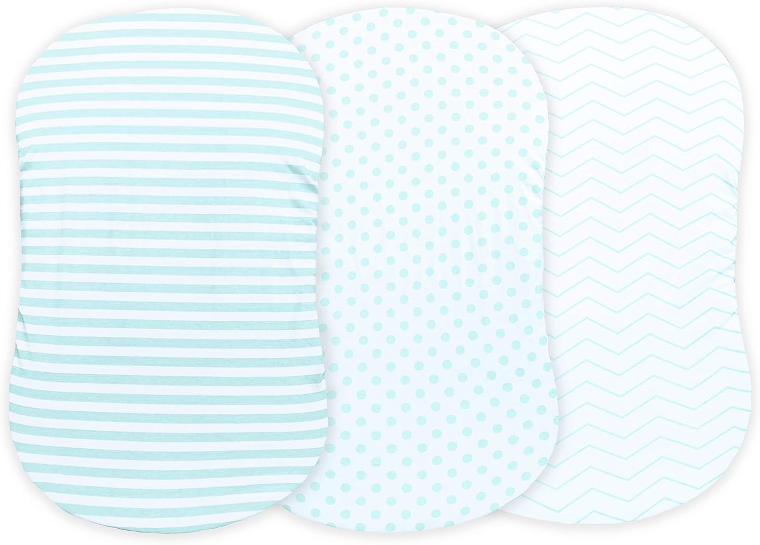 3 Fitted Bassinet Sheets Mint Set - Gender Neutral