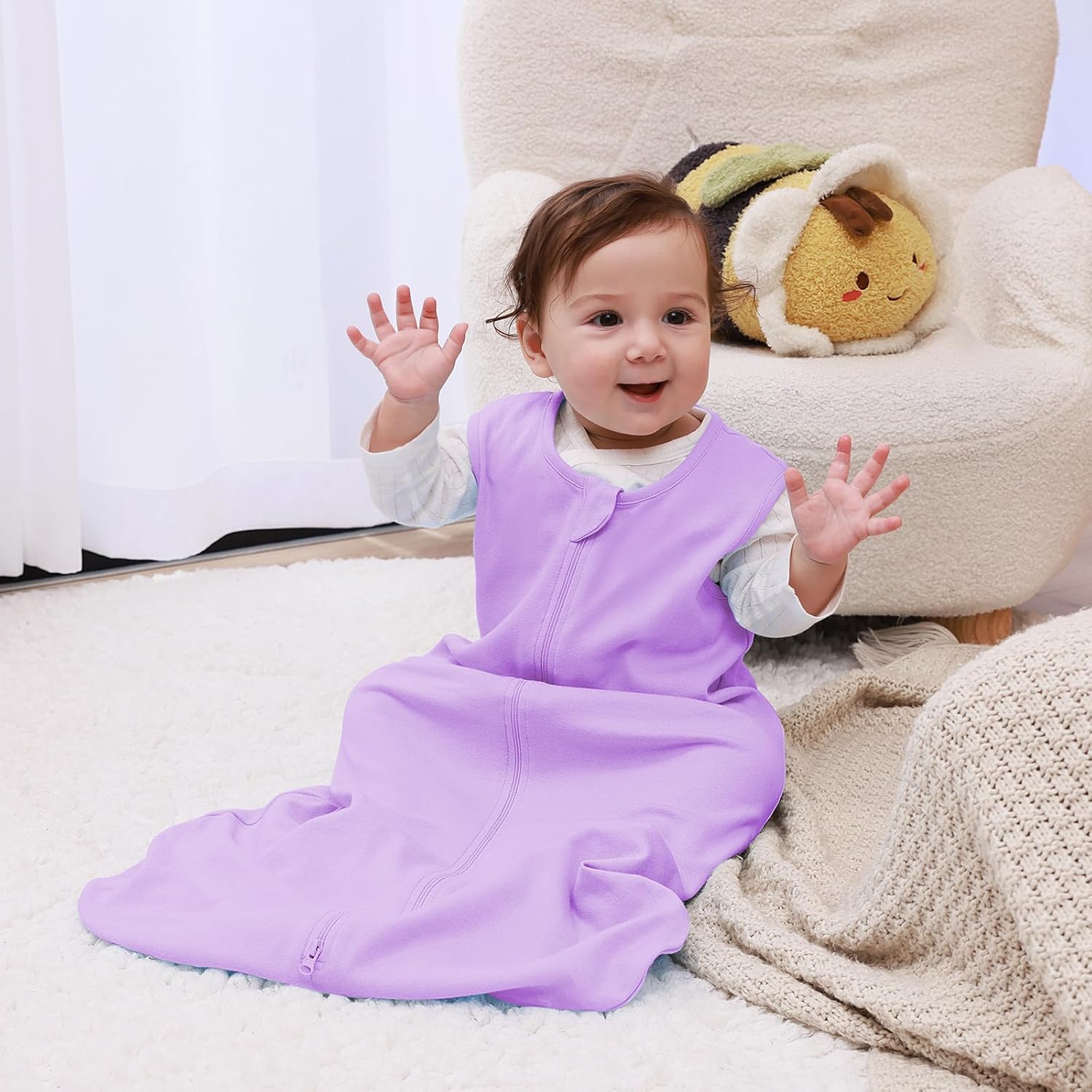 Queness Baby Sleep Sack 2-Way Zipper TOG 05 Wearable Blanket 1