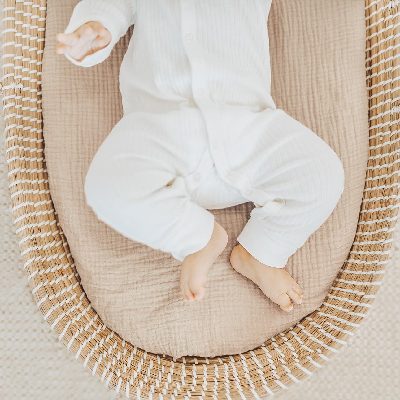 Konssy Muslin Bassinet Sheets 2 Pack Soft Breathable for Baby