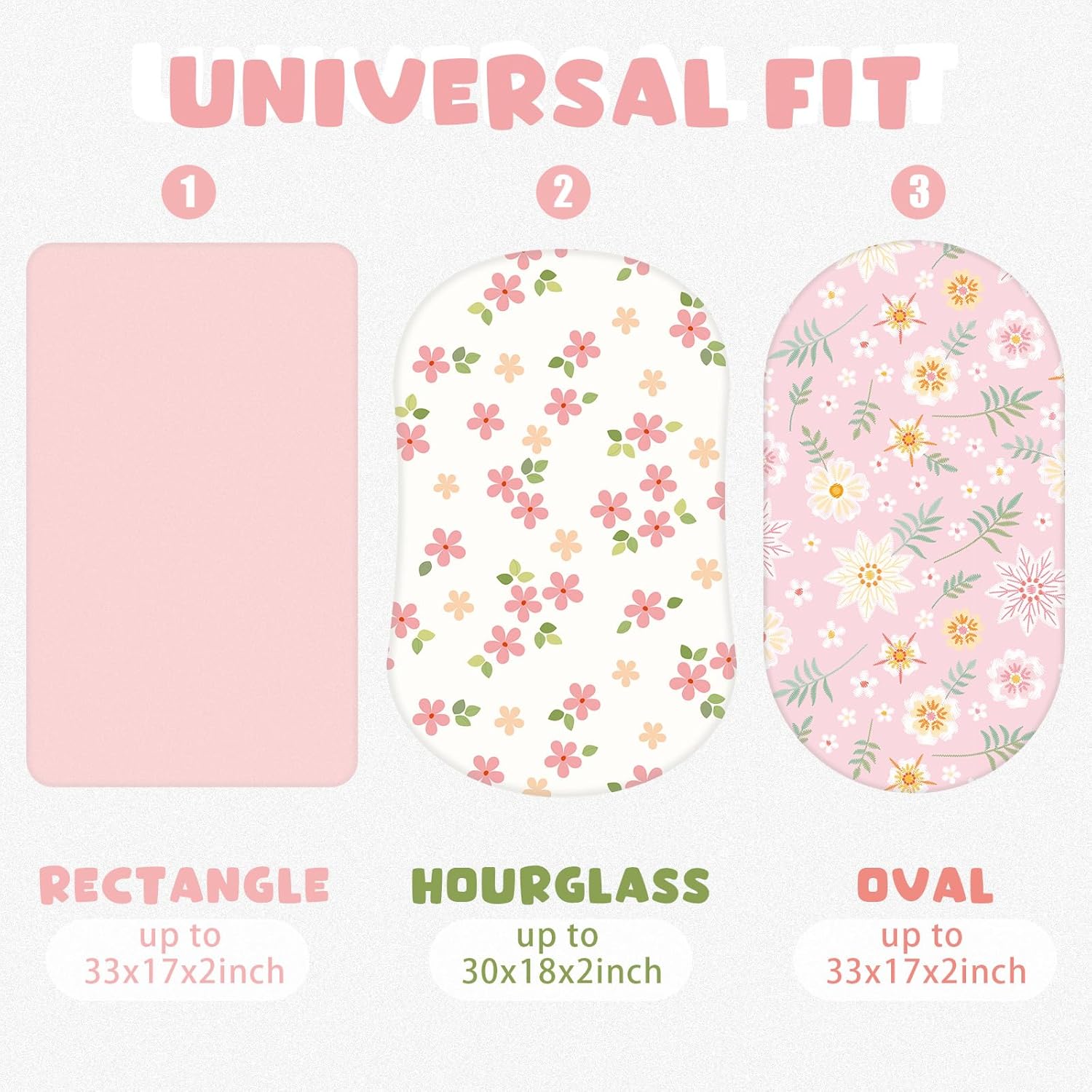 Rtteri 4 Pcs Baby Bassinet Sheets Soft Cotton Boho Flowers