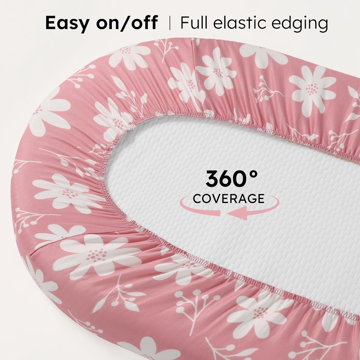 FIEMOL Baby Bassinet Sheets 3 Pack Super Soft Pink Butterfly