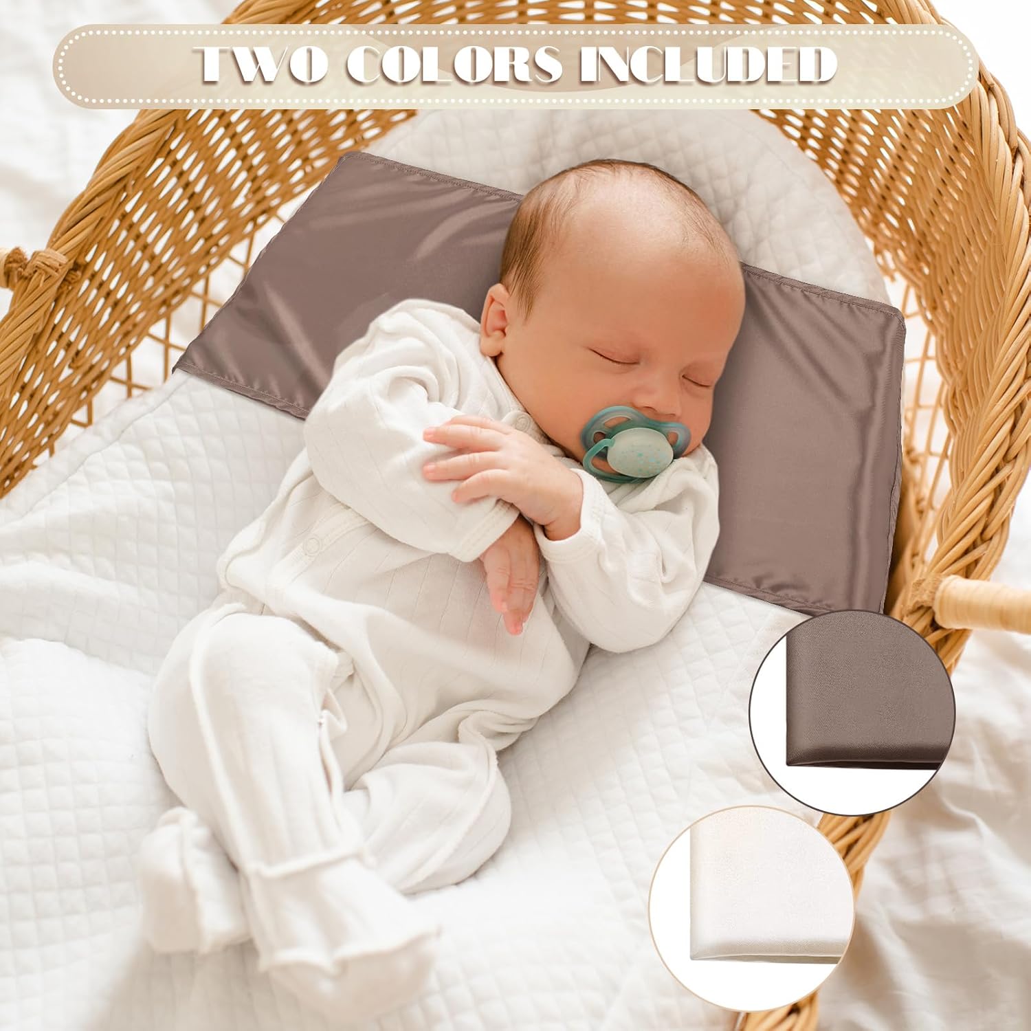 Hosuly 2 Pcs Satin Bassinet Sheets for Newborn Infant