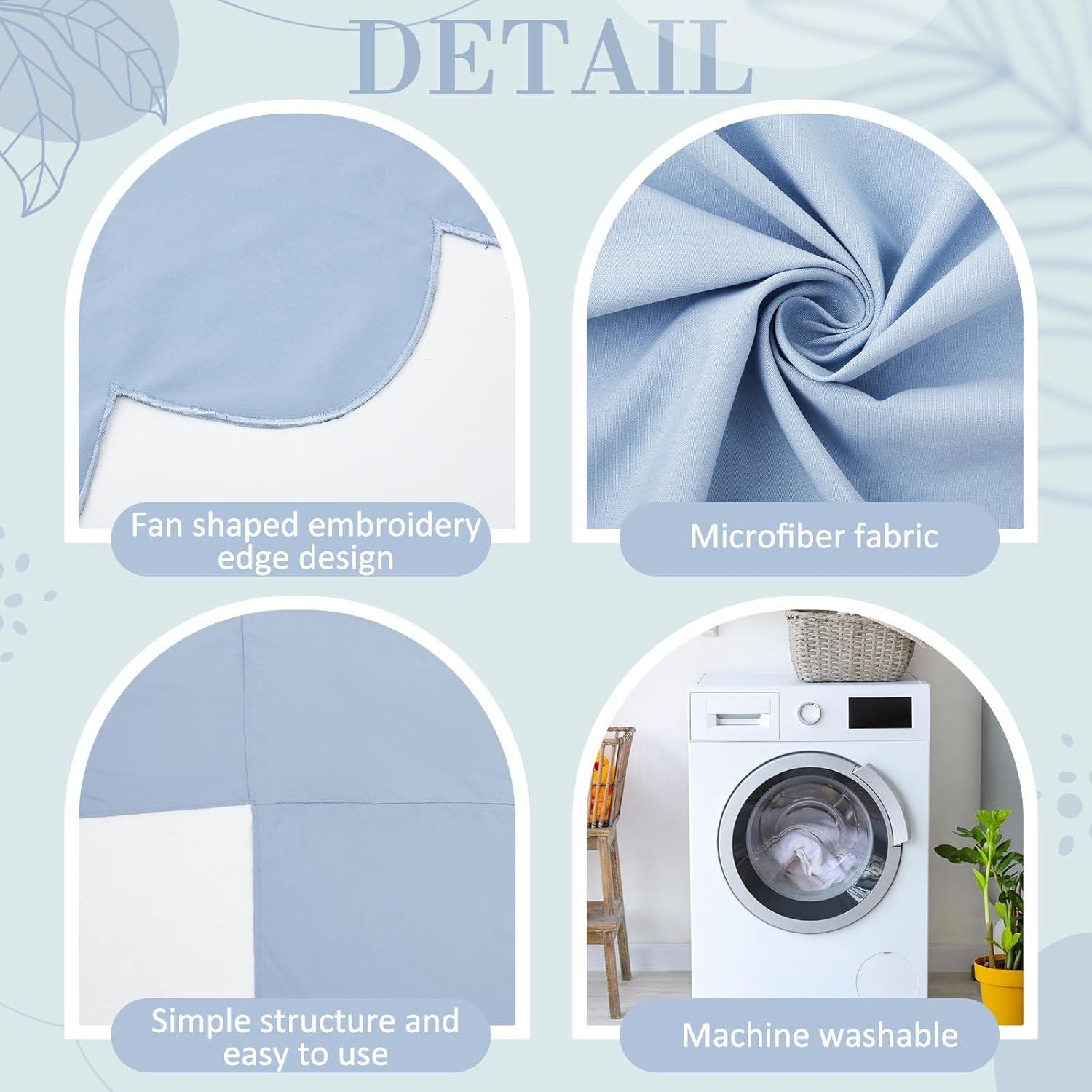 Hahafelt Blue Scalloped Crib Skirt with 14 Drop Pleat