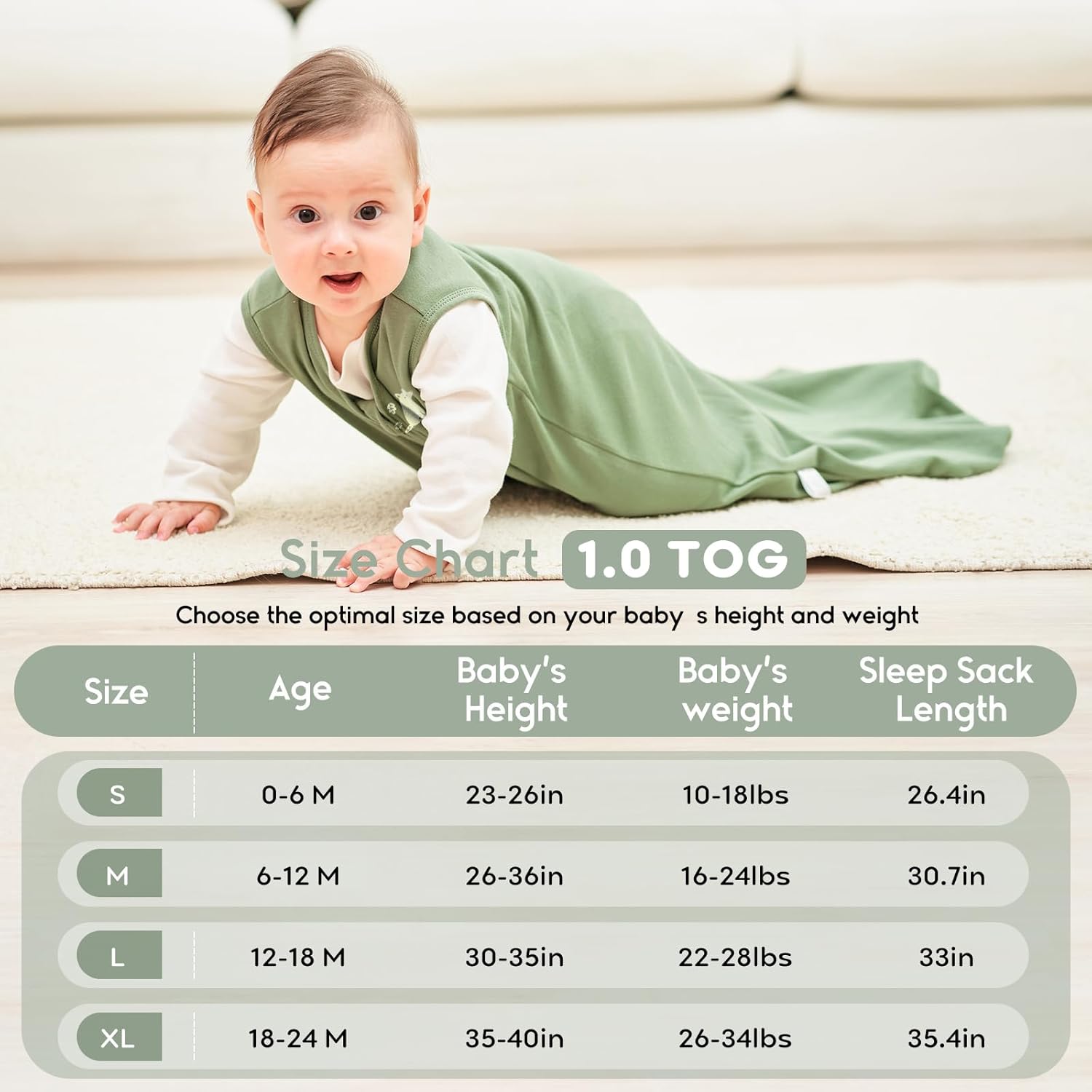 Yoofoss 12-18 Months Sleep Sack 2 Pack TOG 10 Organic Cotton Blanket