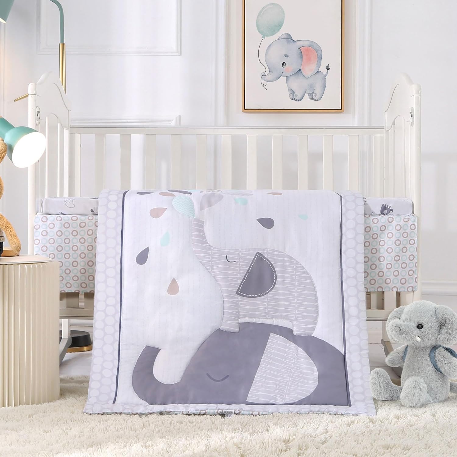 Wowelife Elephant Crib Bedding Set for Boys 1