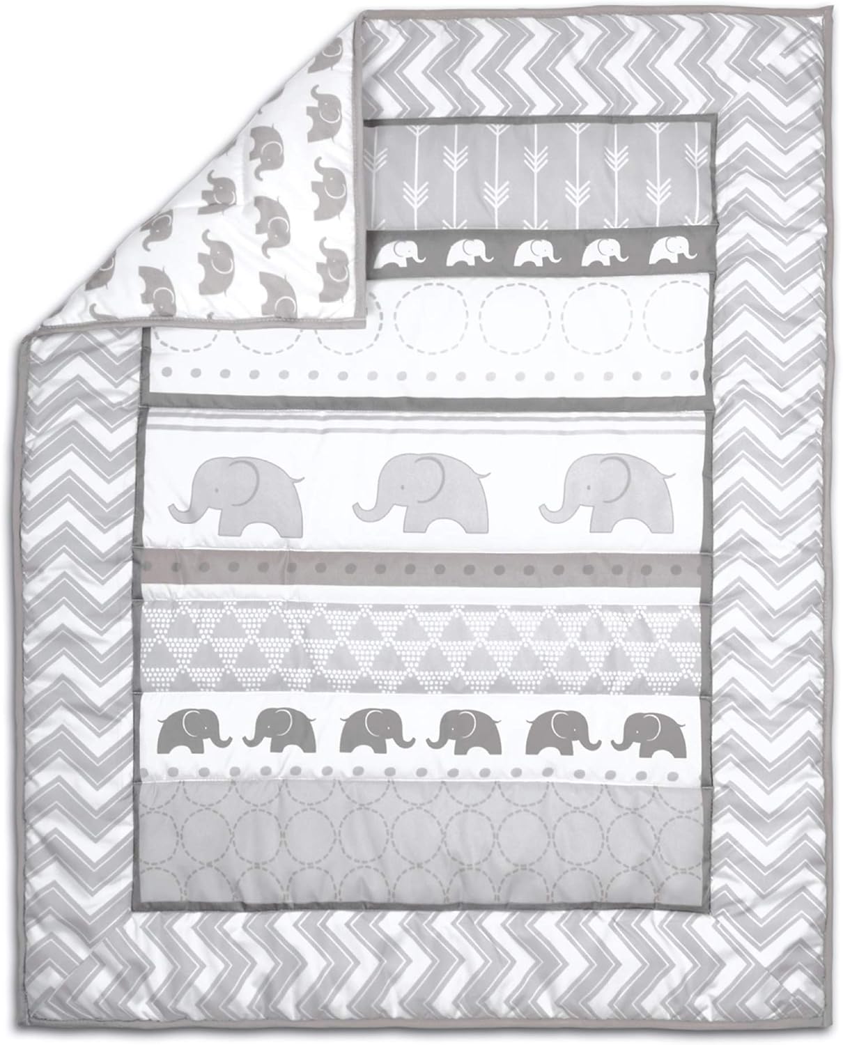 The Peanutshell 3-Piece Crib Bedding Set - Elephant Theme