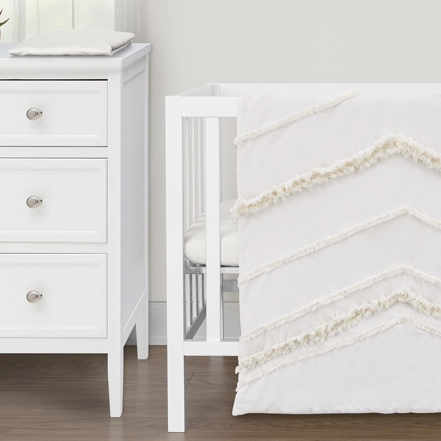 Sweet Jojo Designs Ivory Boho Mini Crib Bedding Set 3pc 1
