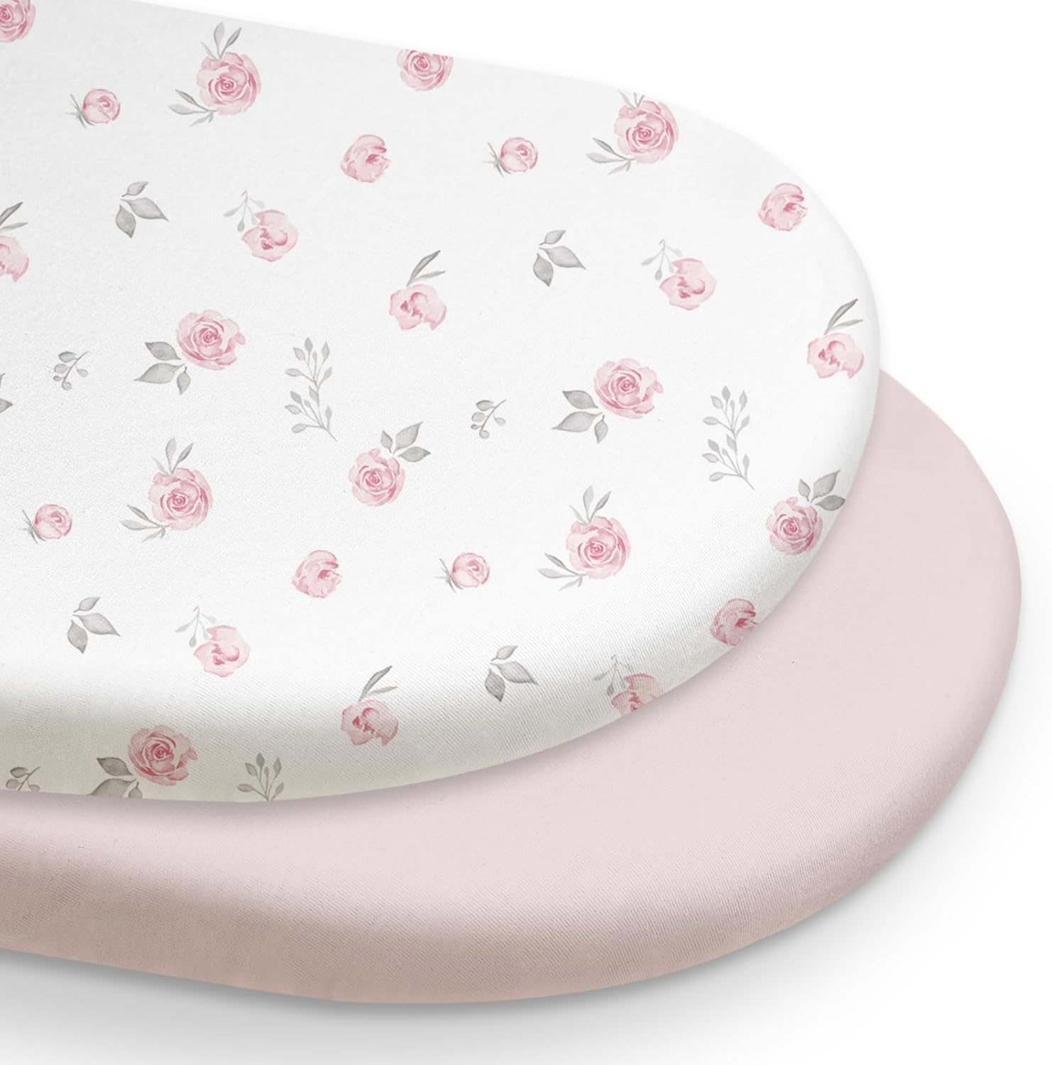GLLQUEN Baby Bassinet Sheets 2 Pack Pink