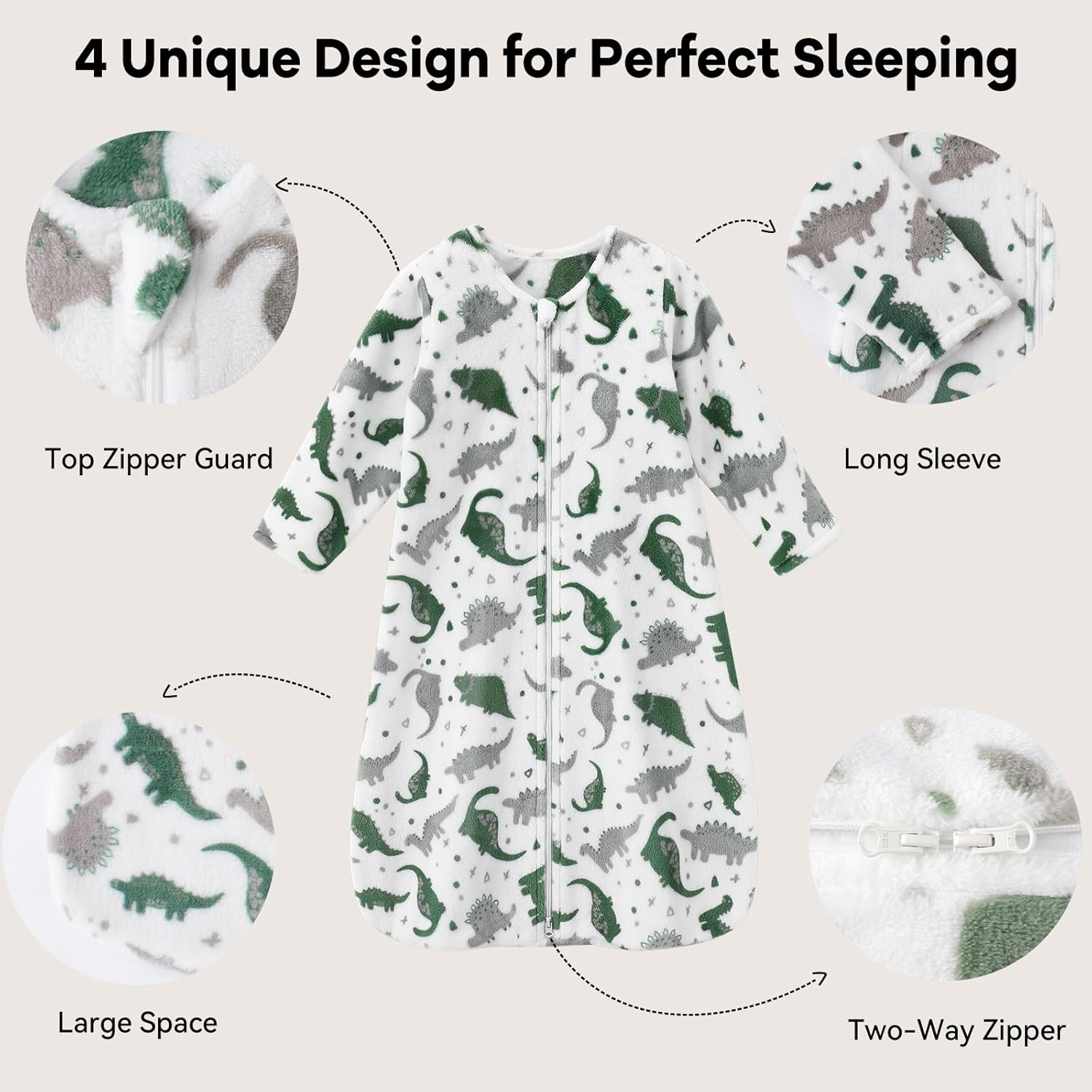 Unnivoll Fleece Sleep Sack for 18-24 Months Toddler
