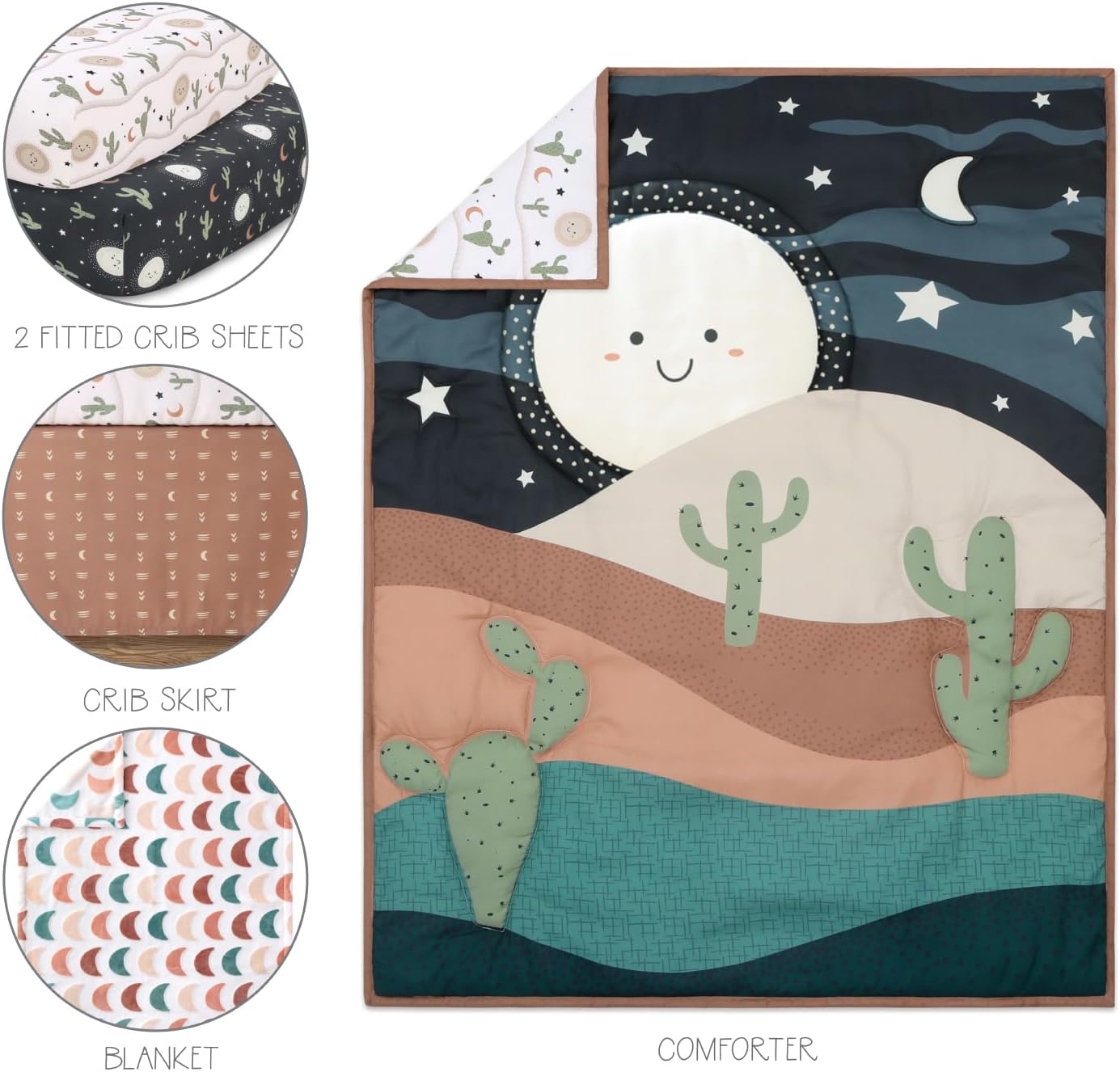 The Peanutshell 5 Piece Desert Crib Bedding Set