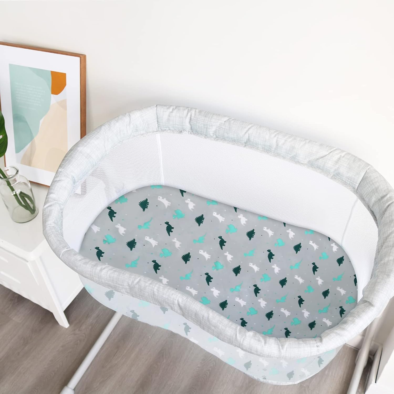 Springspirit Bassinet Sheet 4 Pack Grey