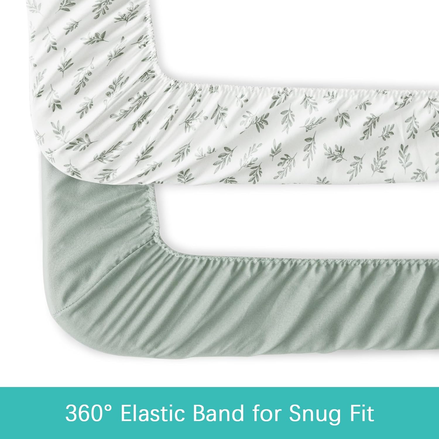 Biloban Baby Bassinet Sheets 4 Pack - Green Ultra Soft Skin-Friendly