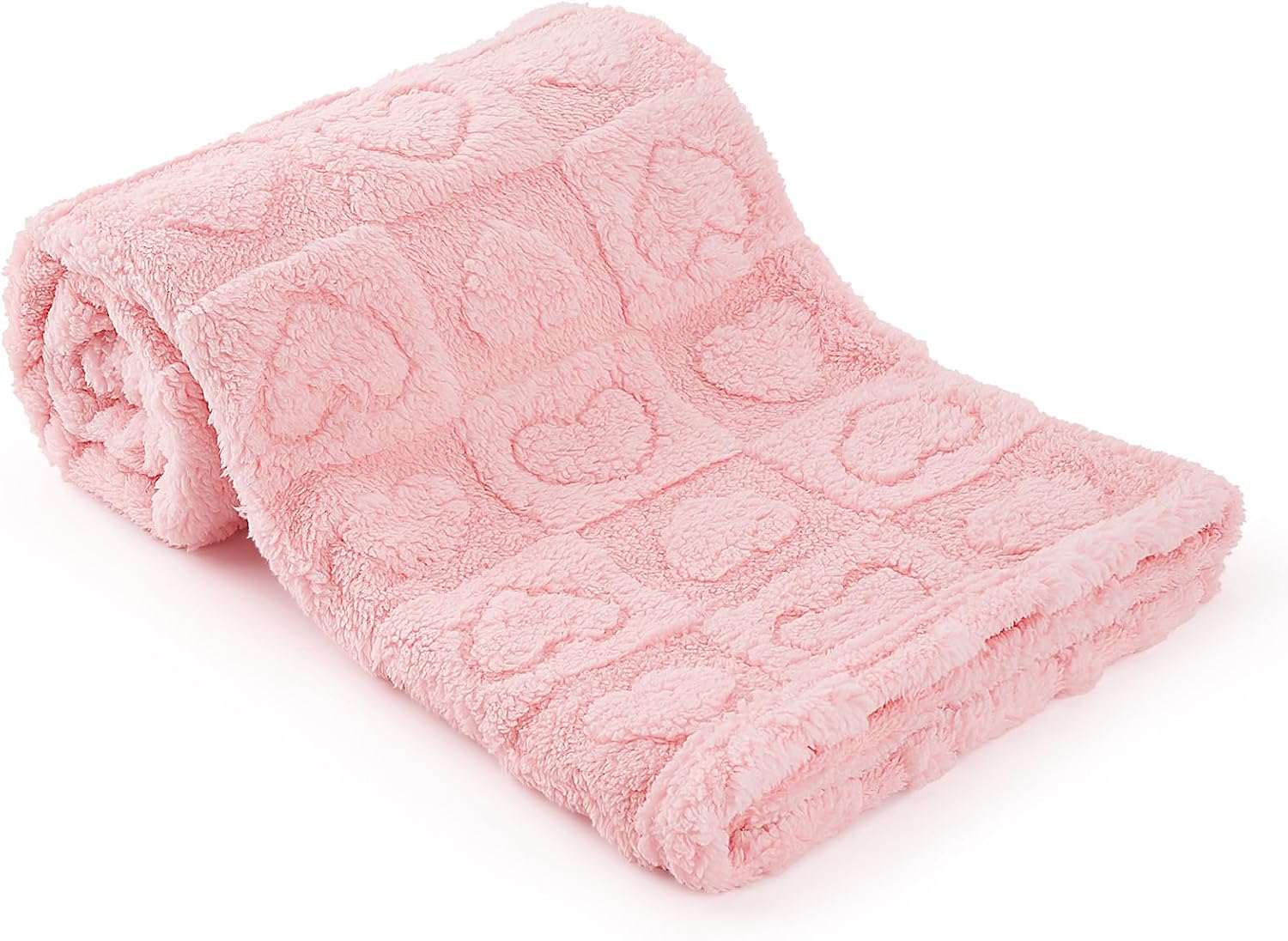 VEIDIA Plush Checkered Baby Blanket 30x39 Light Pink