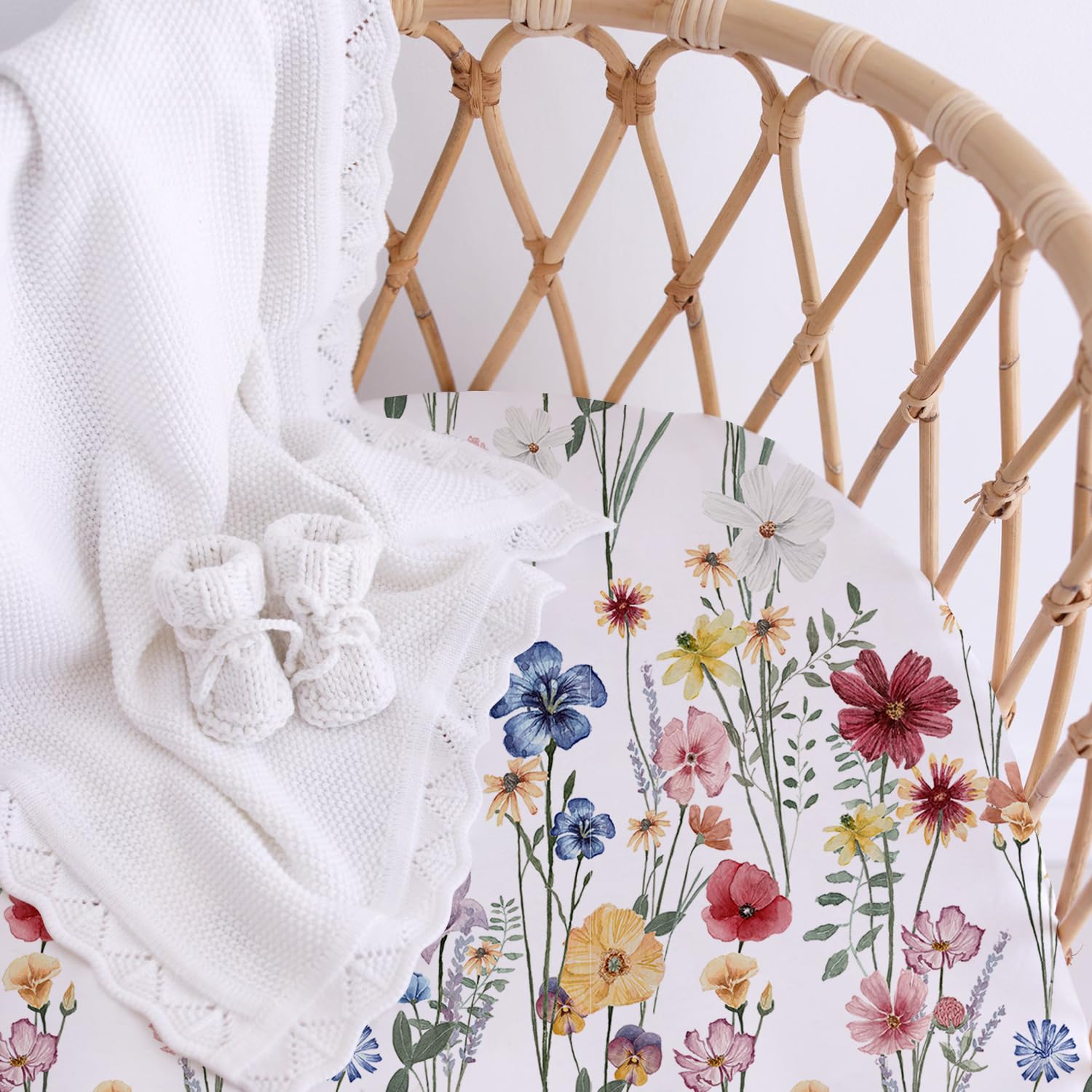 Bimocosy Bassinet Sheets 4 Pack Neutral Butterfly Pattern