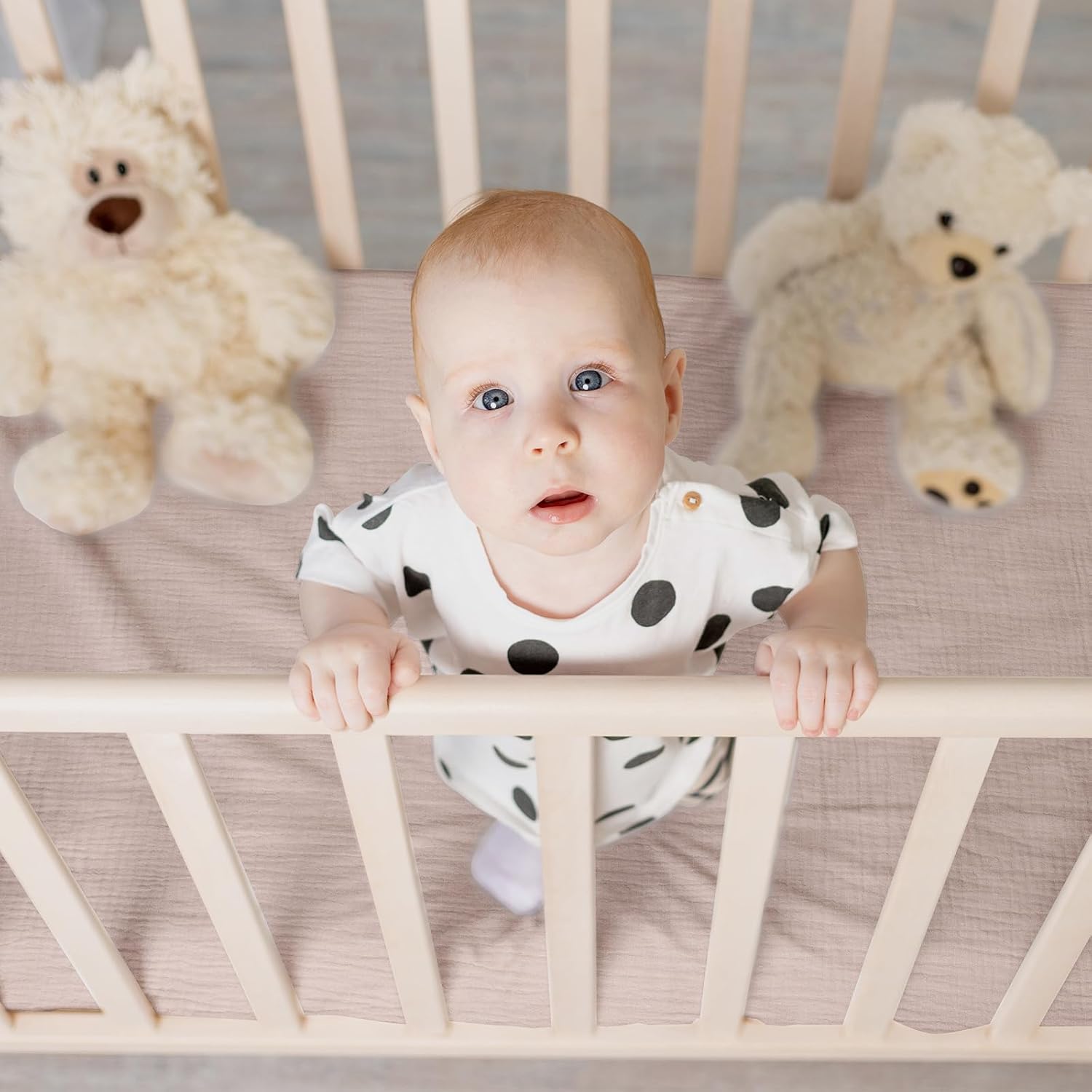 LYRICHOM Muslin Mini Crib Sheets 2 Pack