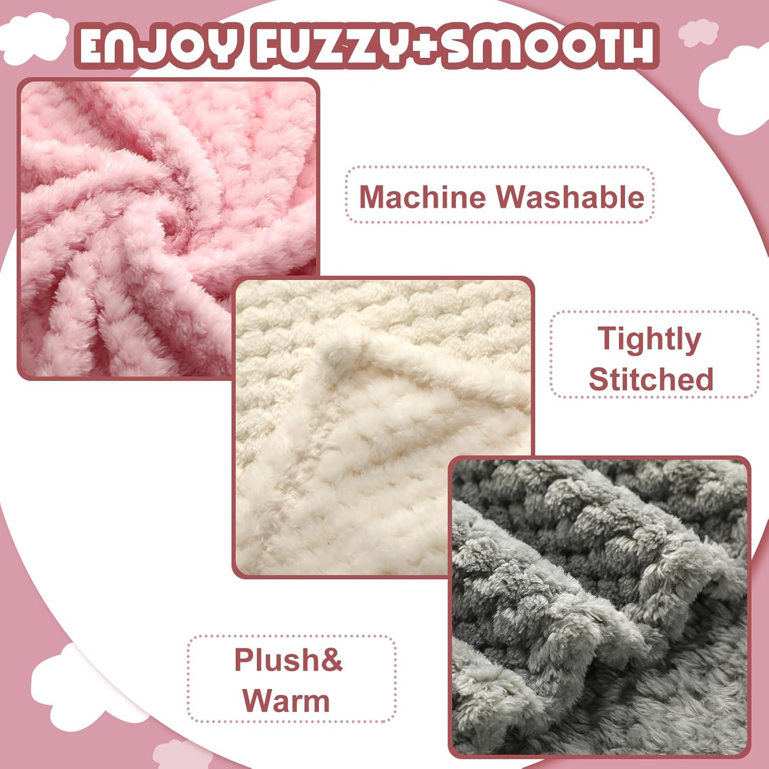 Frienda 4 Pcs Fluffy Baby Blanket for Newborn Toddler 1
