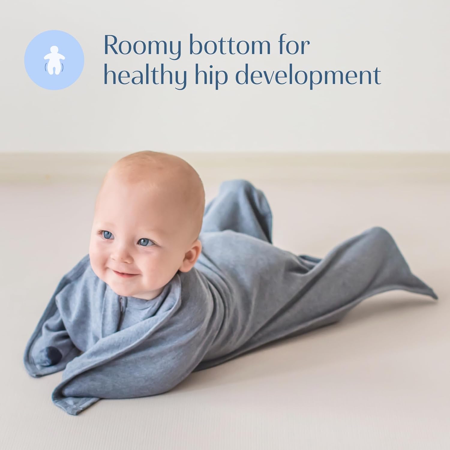SleepingBaby Zipadee-Zip Transition Swaddle - Heather Grey Small 4-8 Months