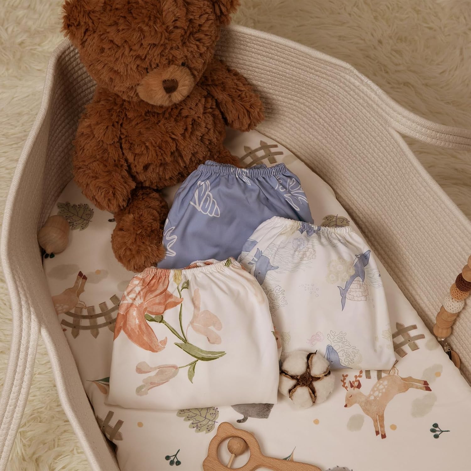 GLLQUEN Baby Bassinet Sheets Set 2-Pack 1