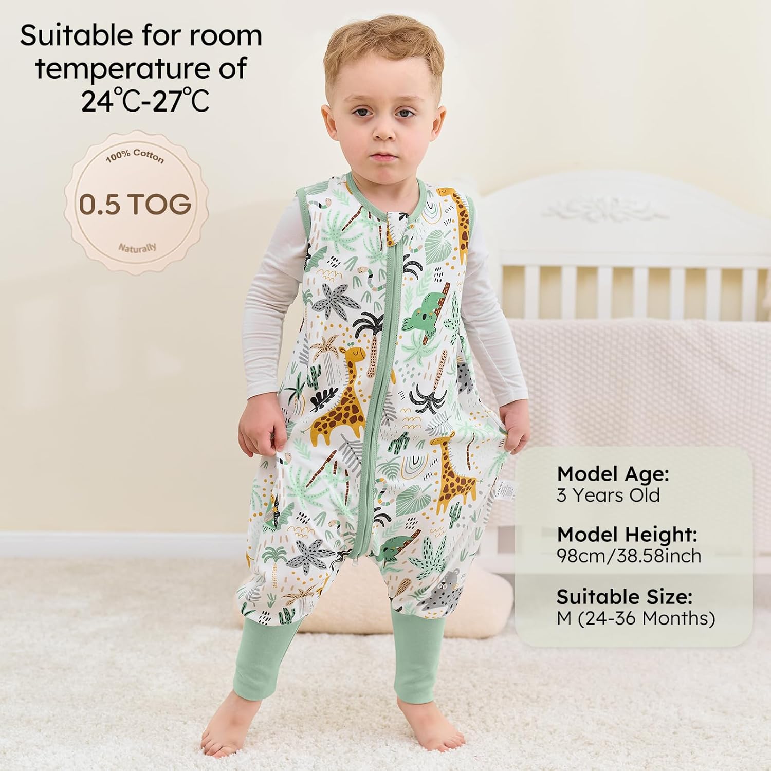 Yoofoss Toddler Sleep Sack with Feet 100 Organic Cotton