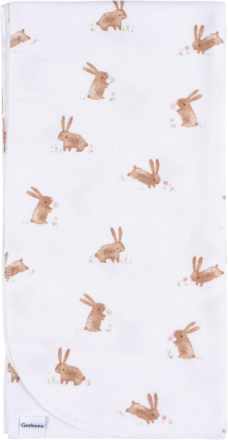 Gerber Unisex 100 Cotton Flannel Receiving Blankets Pack of 4