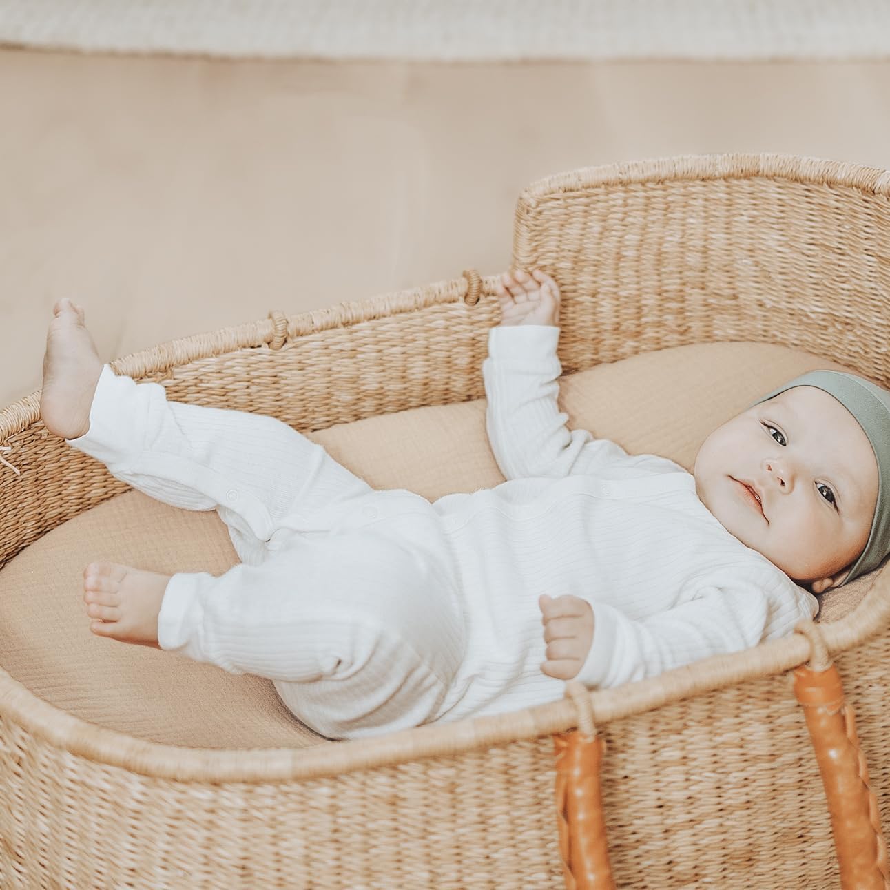 Konssy Muslin Bassinet Sheets 2 Pack Soft Breathable for Baby