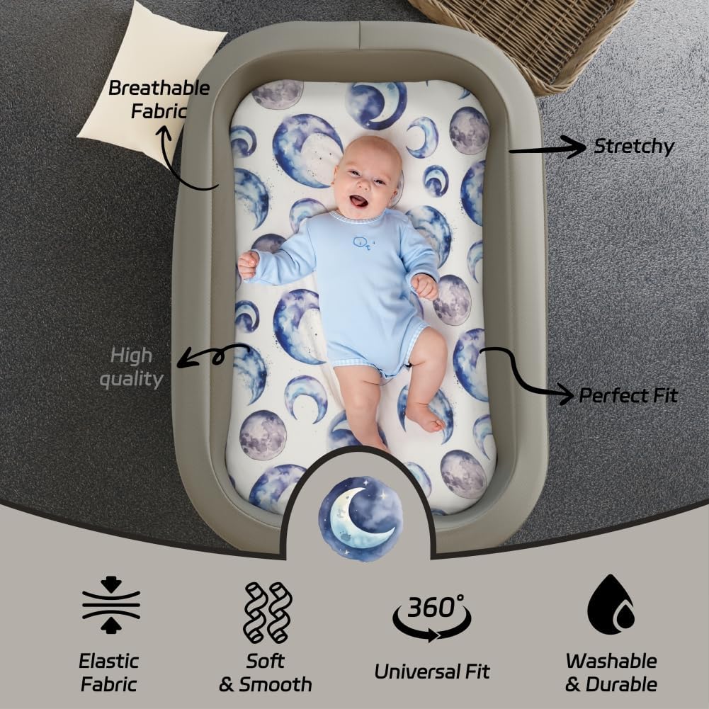 4 Pack Breathable Bassinet Sheets for Baby Boys