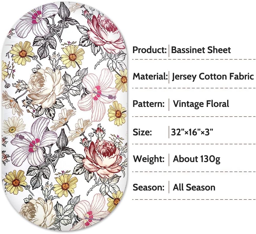 HNHUAMING Bassinet Sheet Jersey Cotton for Baby BoyGirl