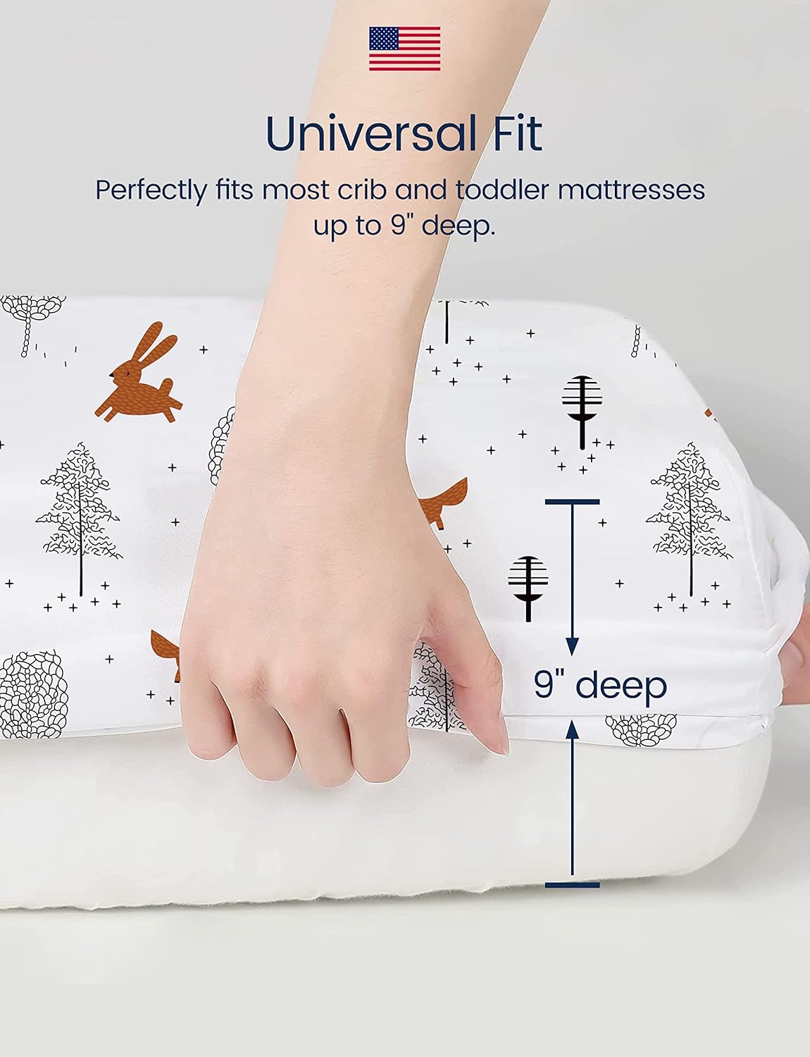 TotAha Premium Stretchy Crib Sheets 2-Pack - Hypoallergenic Silky Comfort Buttery Soft