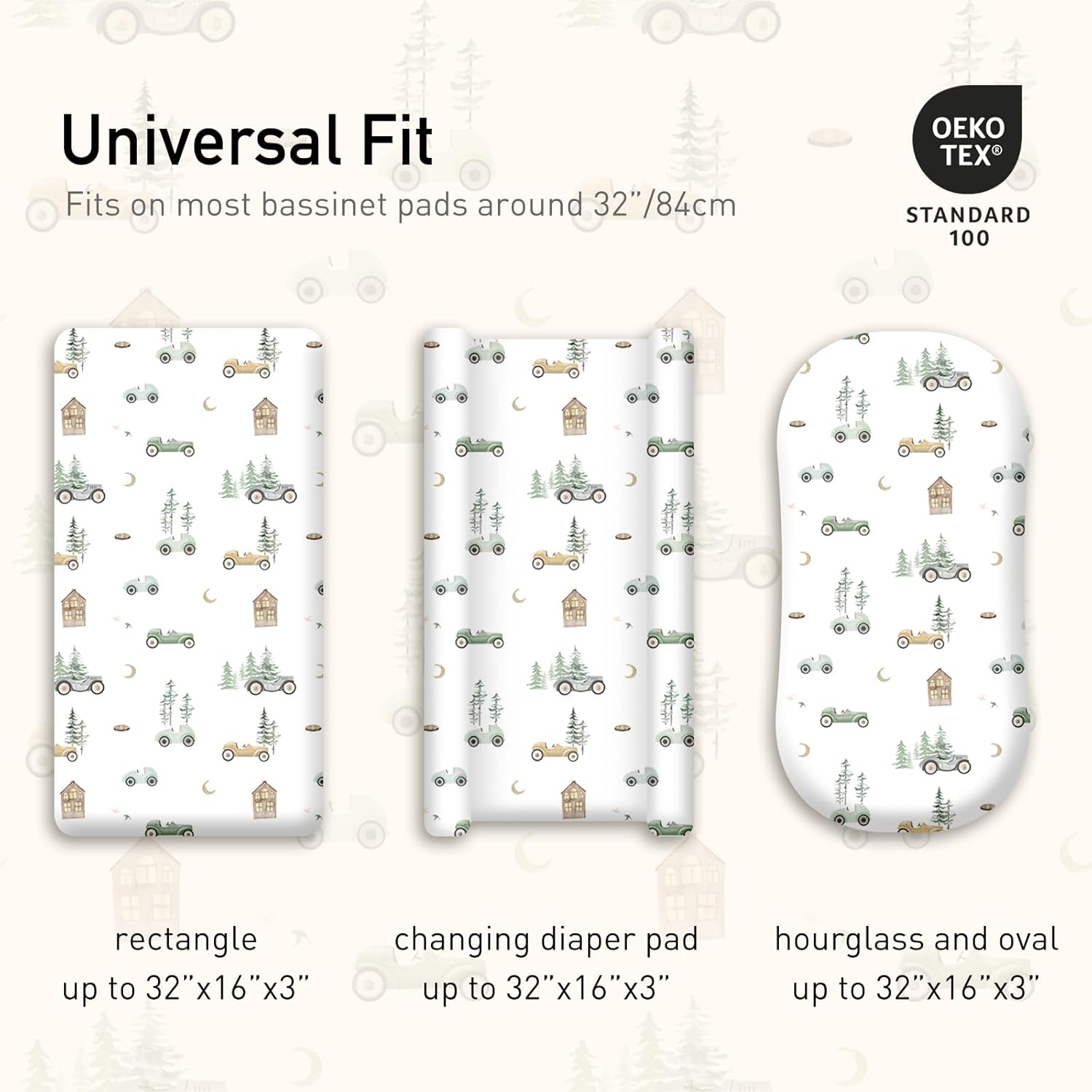 GLLQUEN Baby Bassinet Sheets 4 Pack - Breathable and Safe