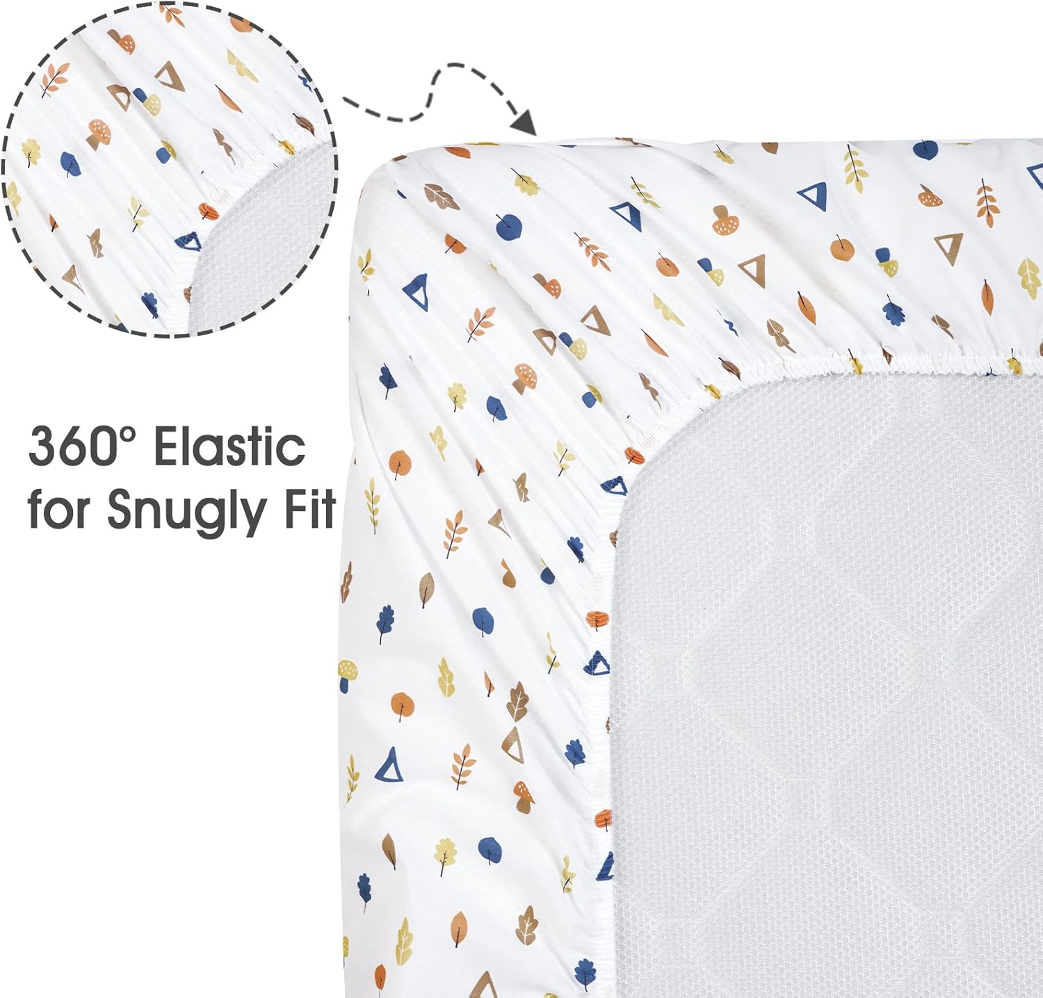 Davids Kids 100 Cotton Bassinet Sheets 2 Pack Woodland Animals
