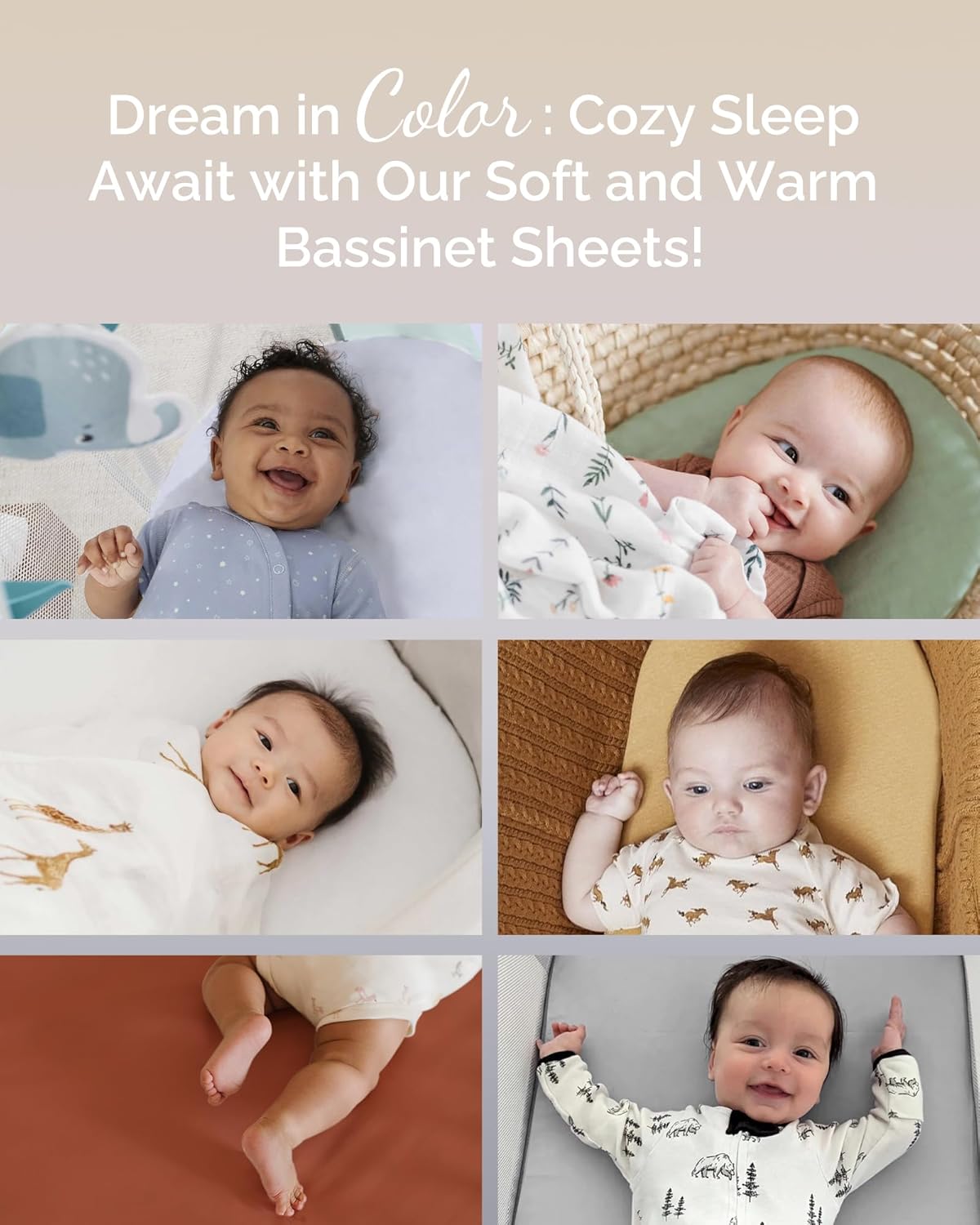 TotCare Bassinet Sheets 3 Pack - Buttery Soft Premium Stretchy Jersey Knit