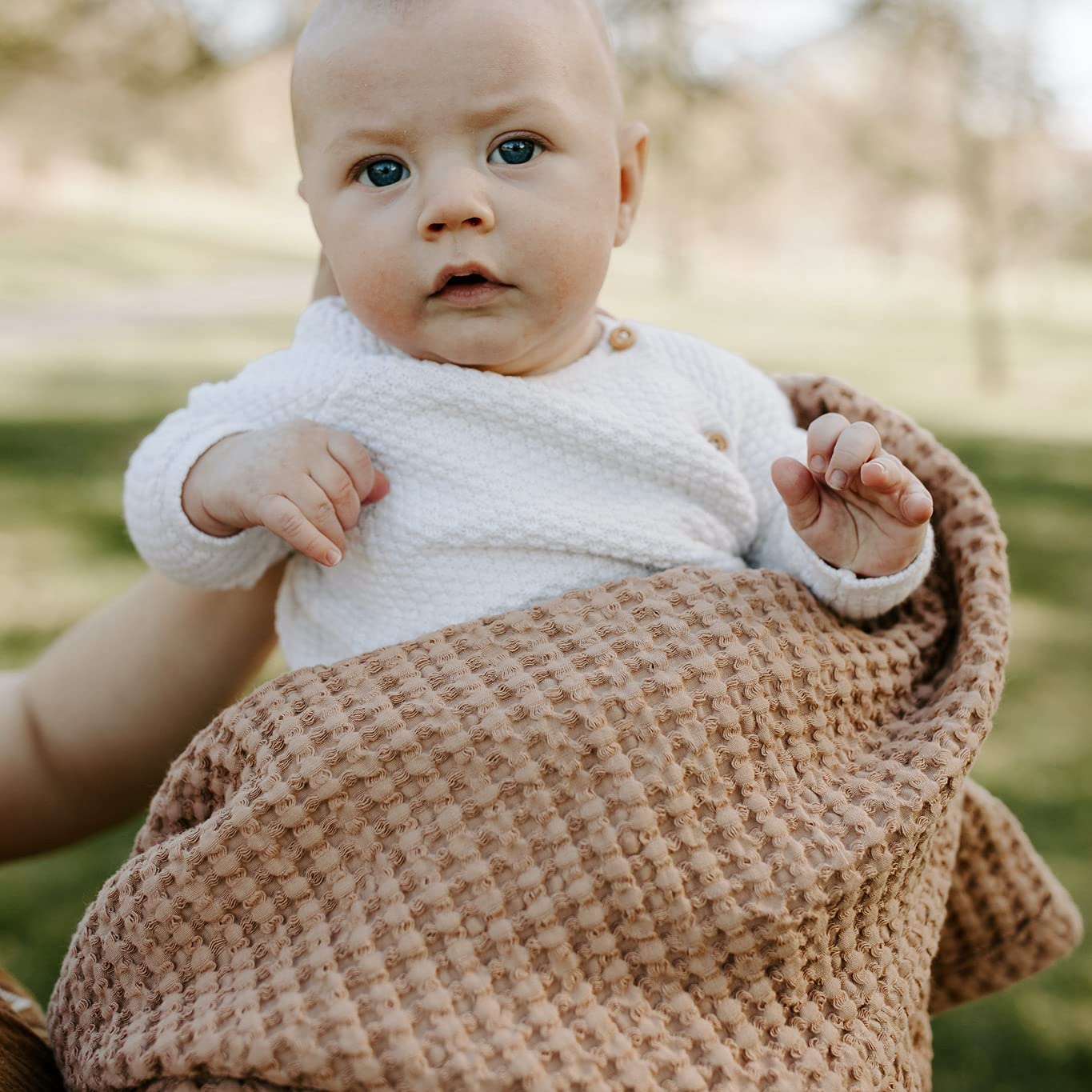 Simka Rose Waffle Baby Blanket Soft Cotton Swaddle