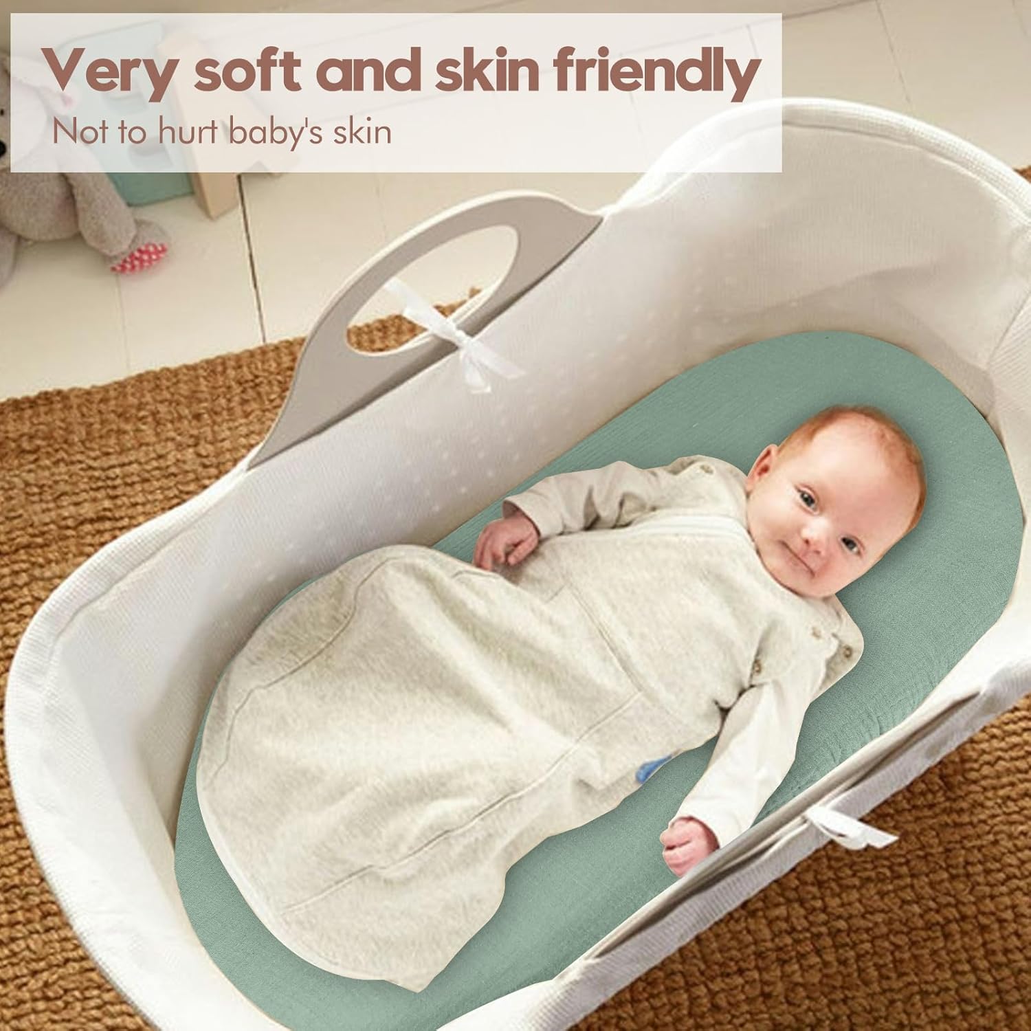 VOMARHUG Muslin Bassinet Sheets 2 Pack Soft Cotton