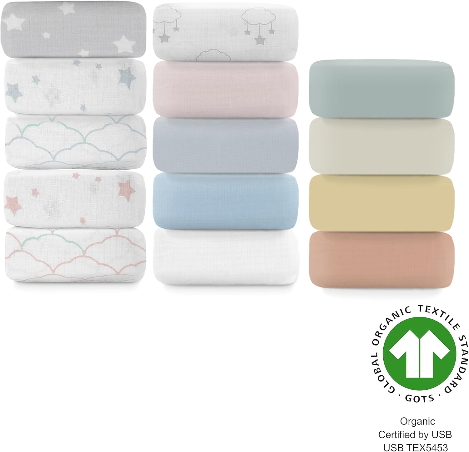 Newton Baby Organic Fitted Crib Sheets 2-Pack - Wishing on a Star Print
