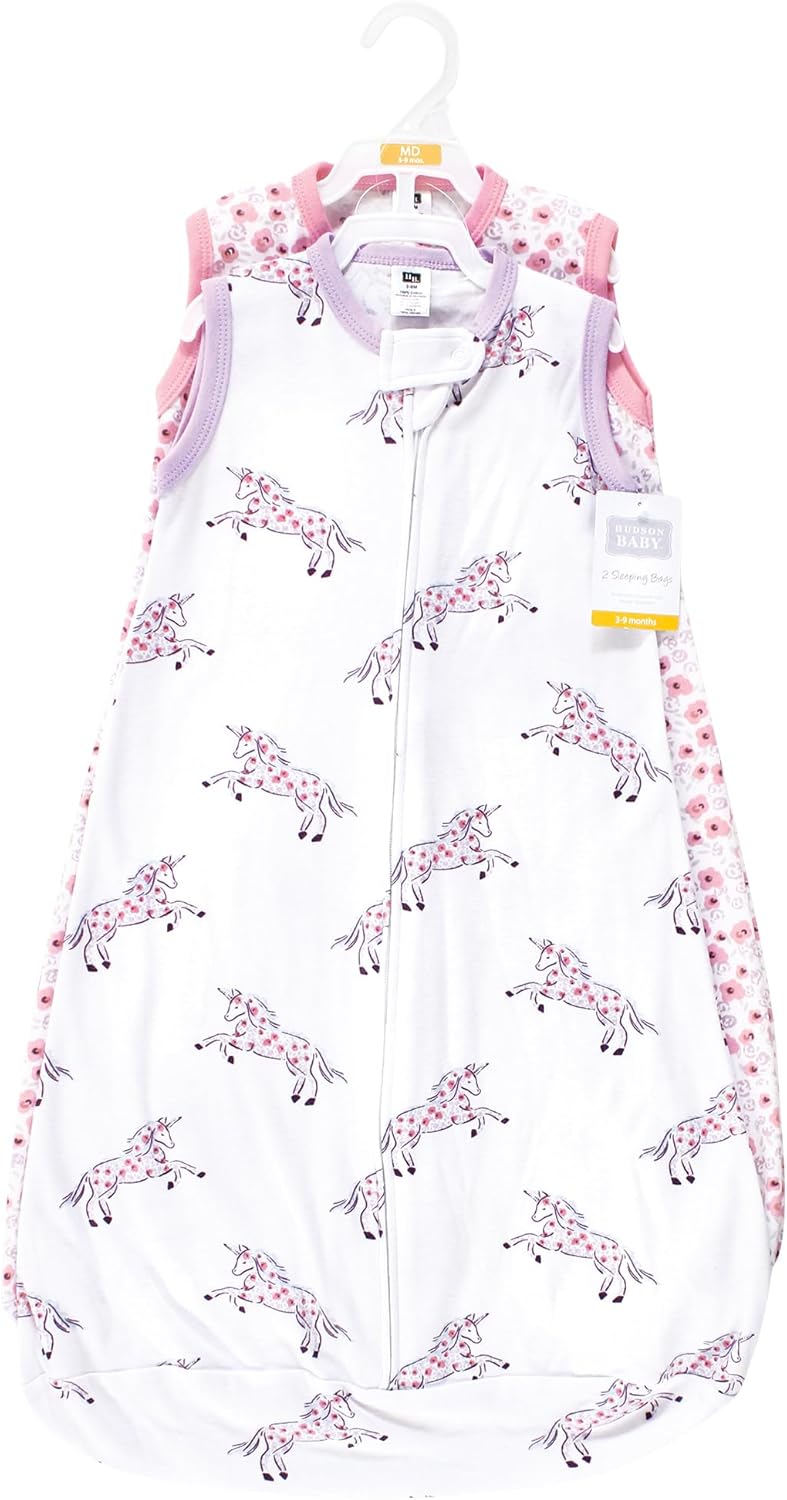 Hudson Baby Unisex Cotton Wearable Sleeping Bag 0-3 Months