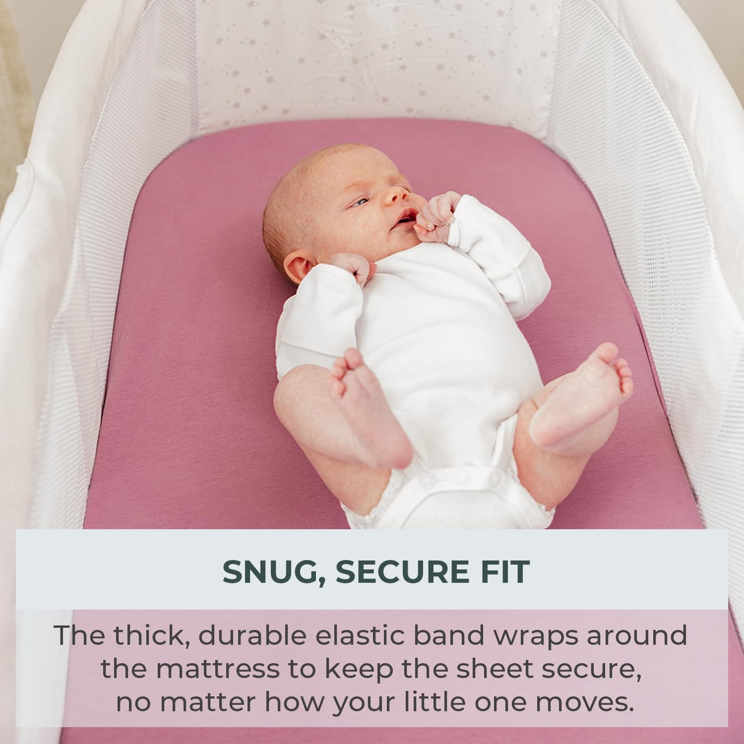Pobibaby 2 Pack Bassinet Sheets - Ultra-Soft Cotton 33x20 for Girls