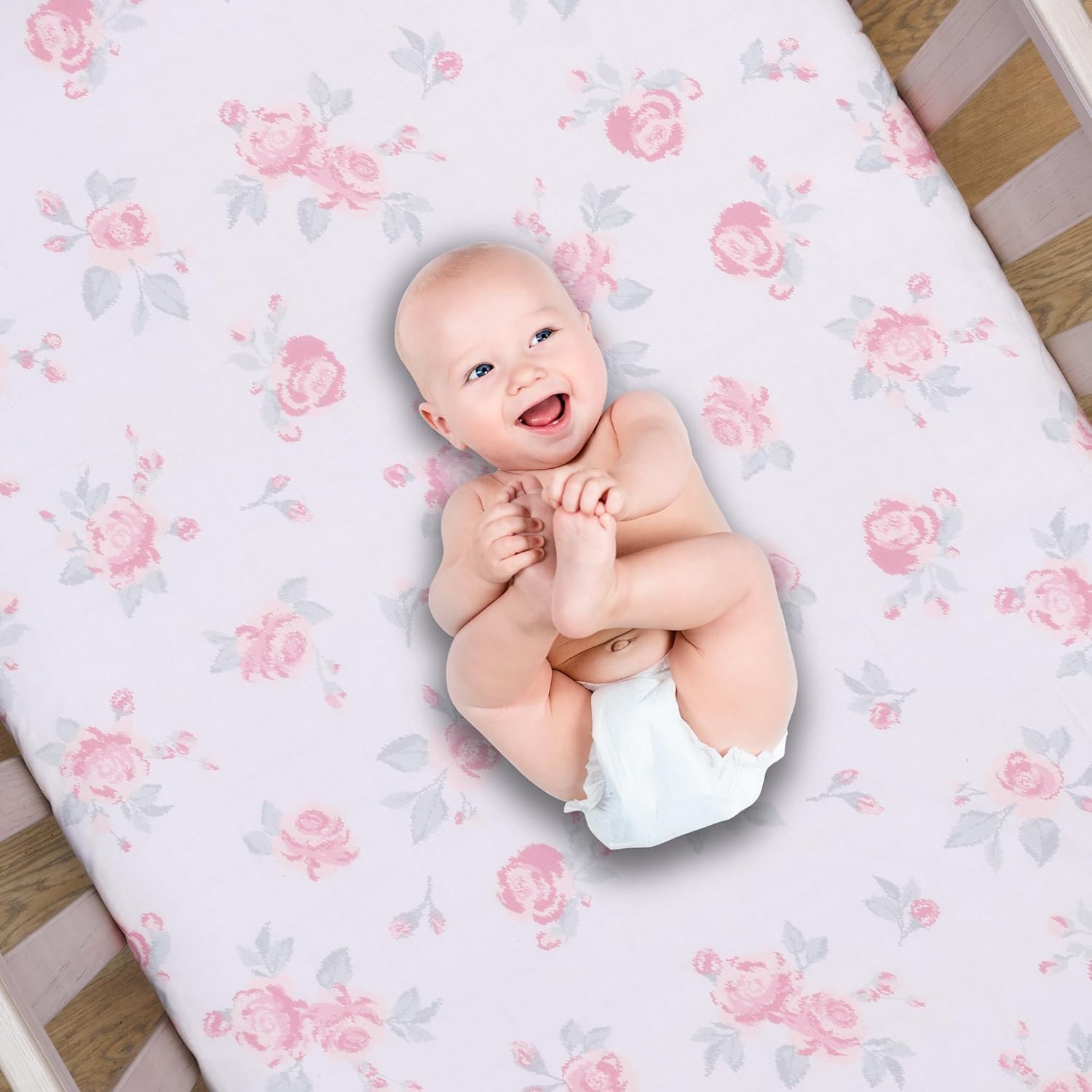 Lambs Ivy Coquette Floral Pink Bows Crib Bedding Set