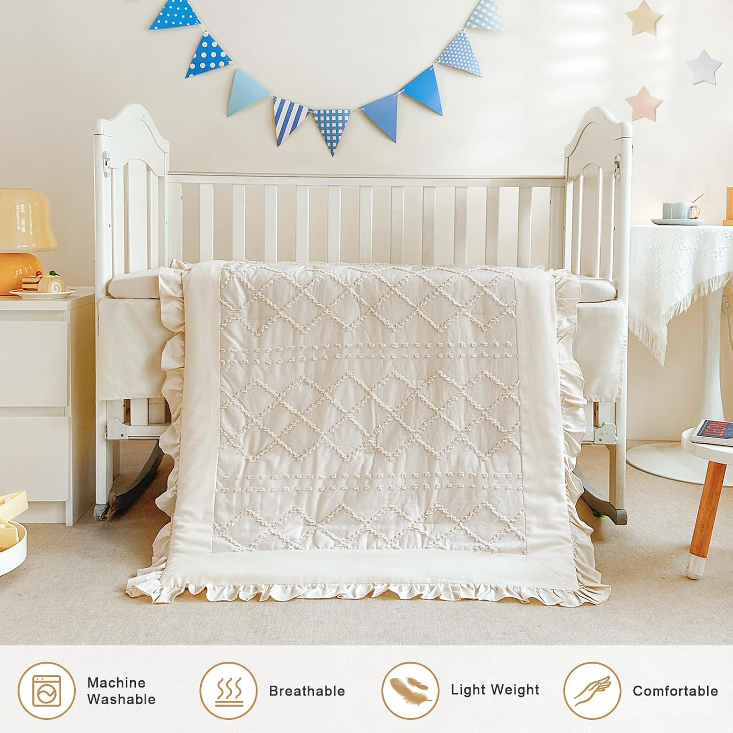 Wowelife Crib Bedding Set for Baby Girls and Boys