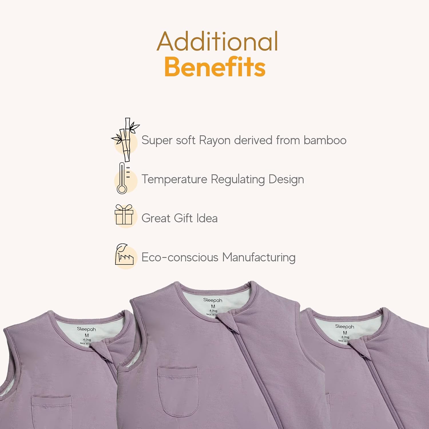 Sleepah Bamboo Rayon Sleep Sack 40 TOG 2-Way Zipper 1