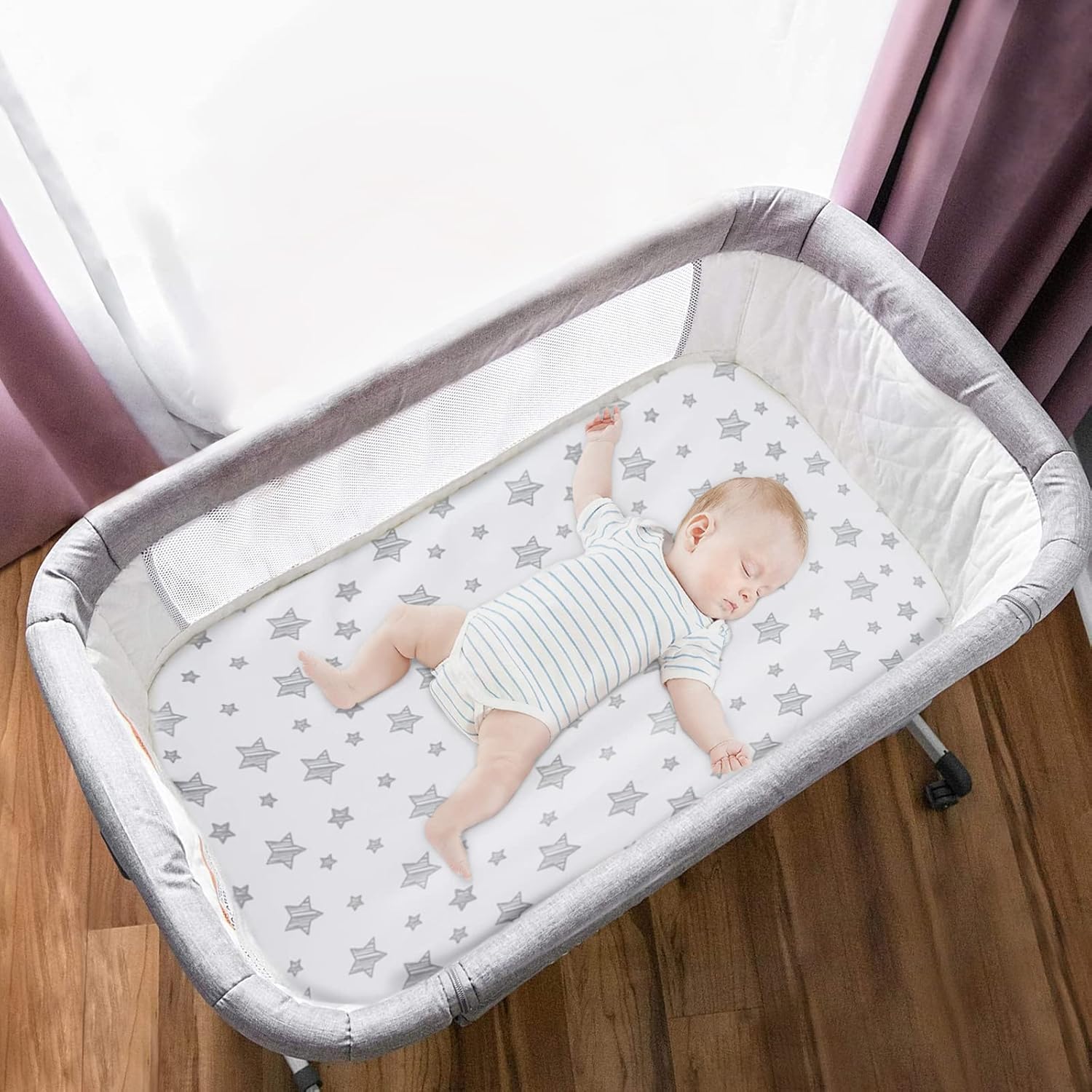Moonsea Waterproof Bassinet Sheets 2 Pack