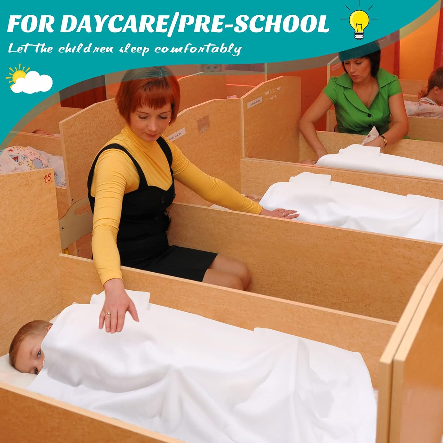 Lounsweer 10-Pack Daycare Blanket 39 x 59 Inch White