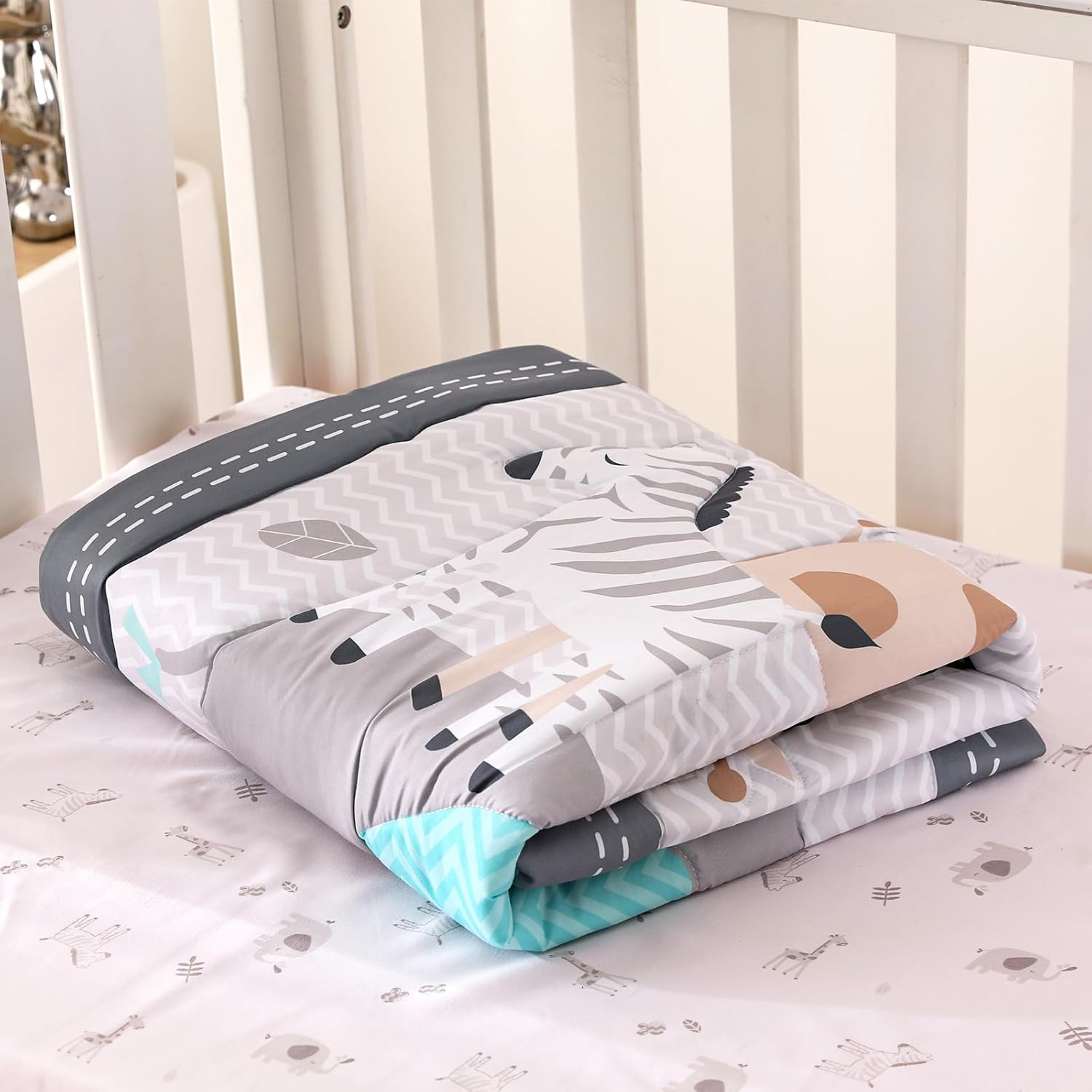 Wowelife Mini Crib Bedding Set Boy 3 Piece Gray
