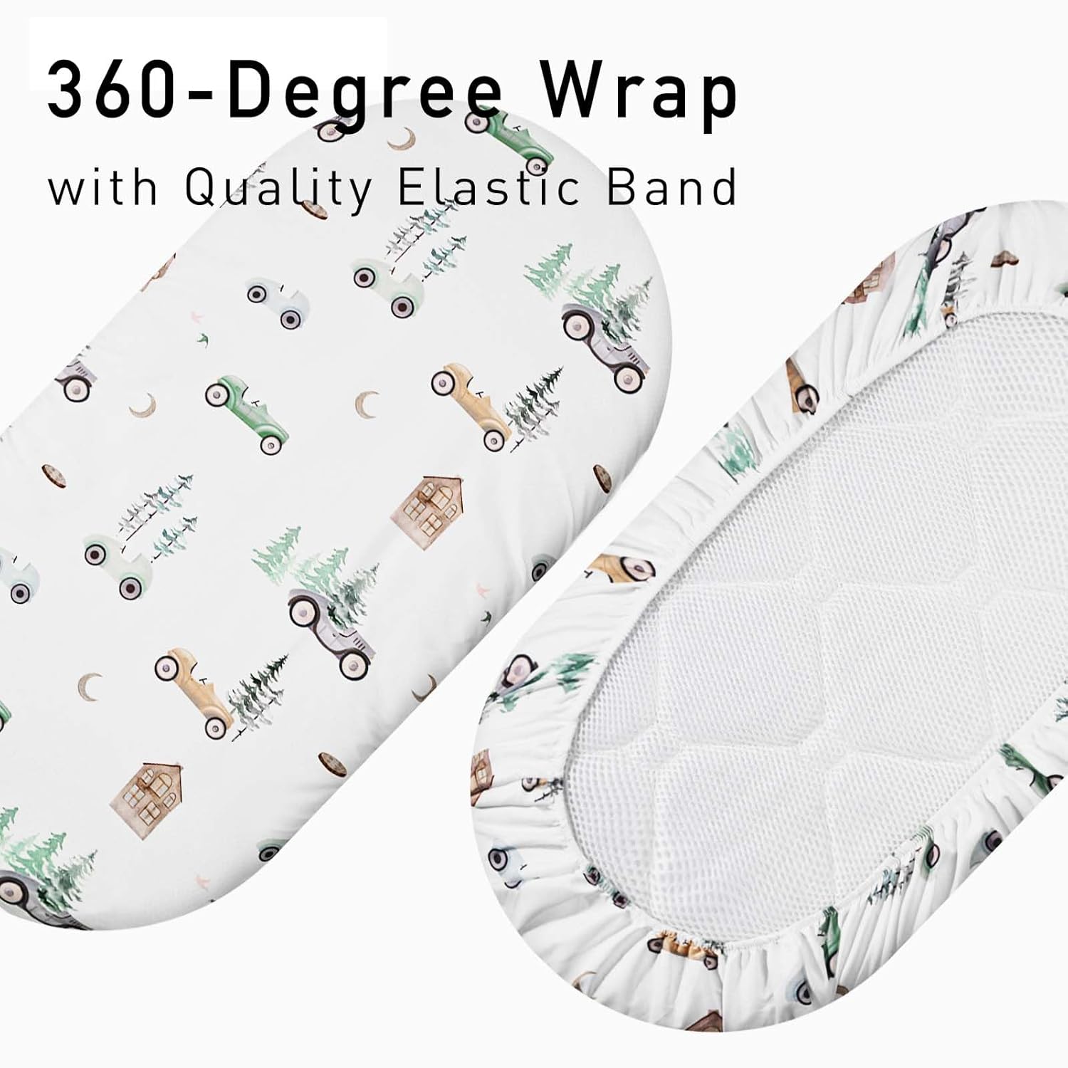 GLLQUEN Baby Bassinet Sheets 4 Pack - Breathable and Safe