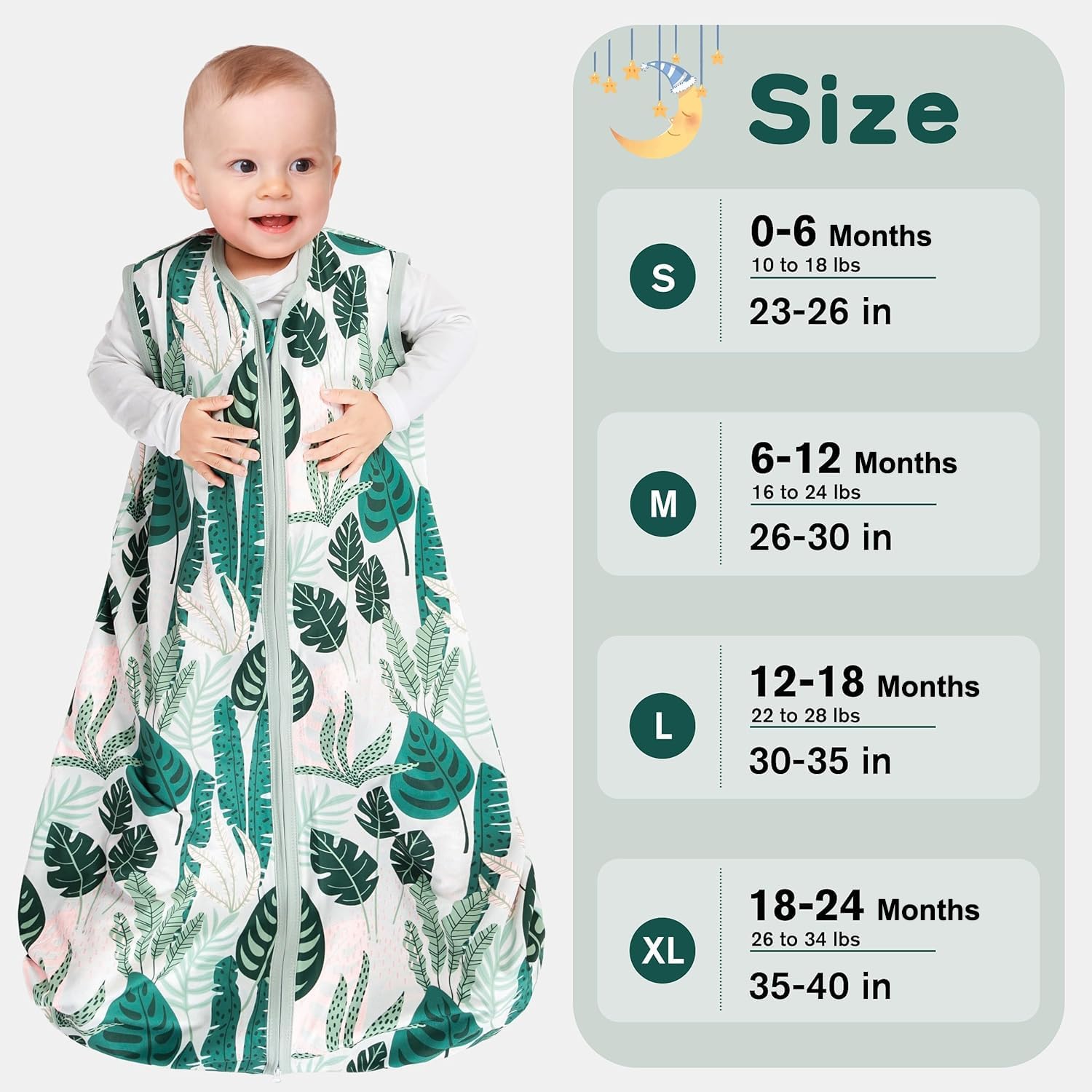 3 Pack Baby Sleep Sack 0-6 Months Rayon Cotton
