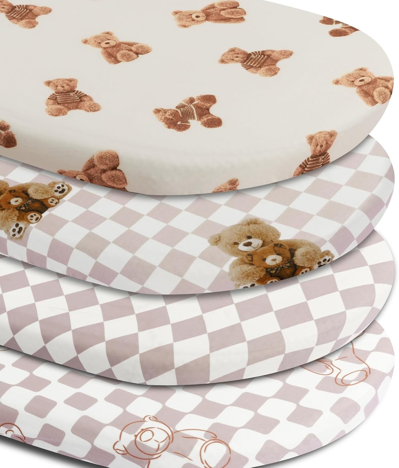 FIGEPO Fitted Baby Neutral Bassinet Sheets Set